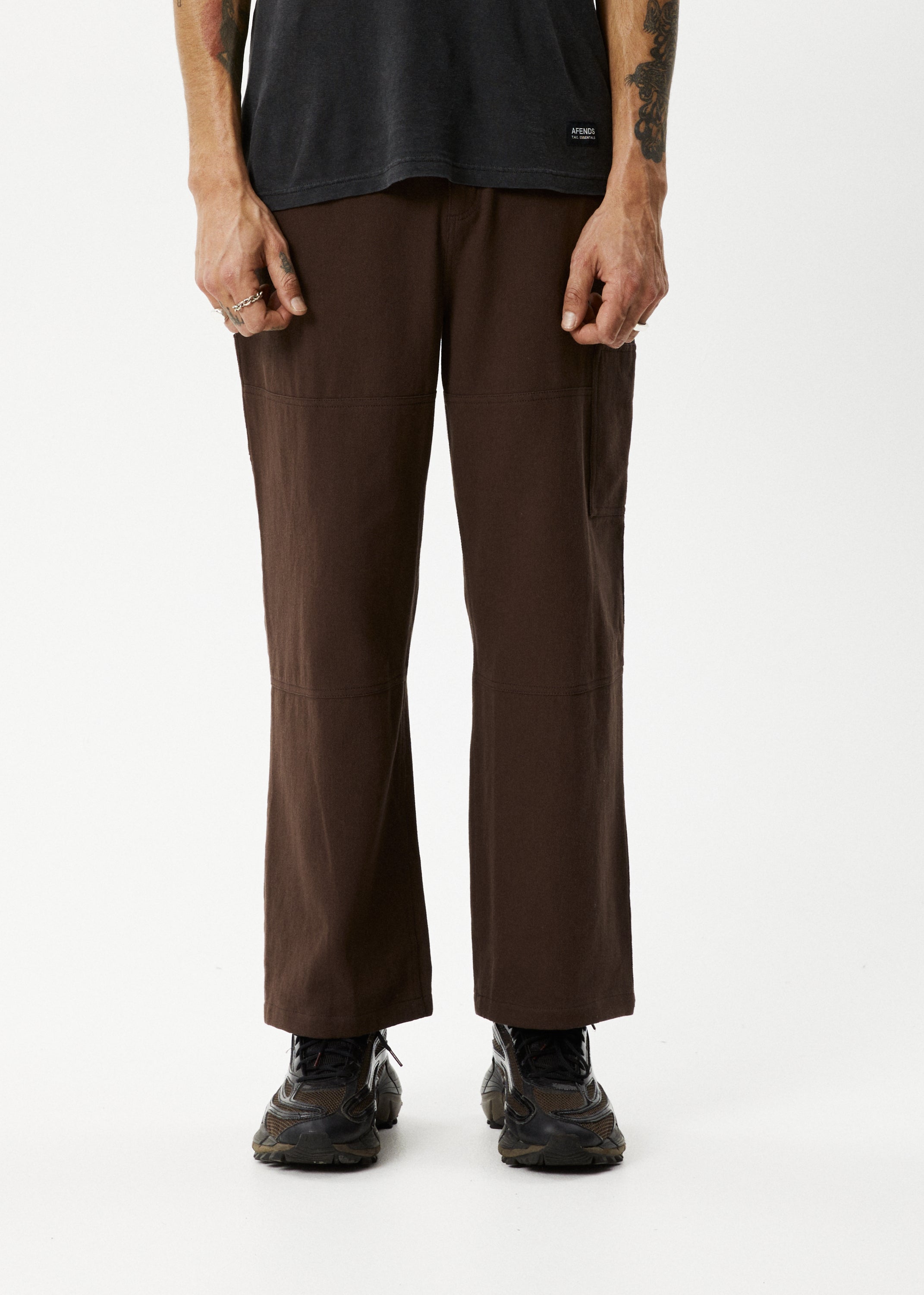 AFENDS Mens Richmond - Workwear Pant - Coffee