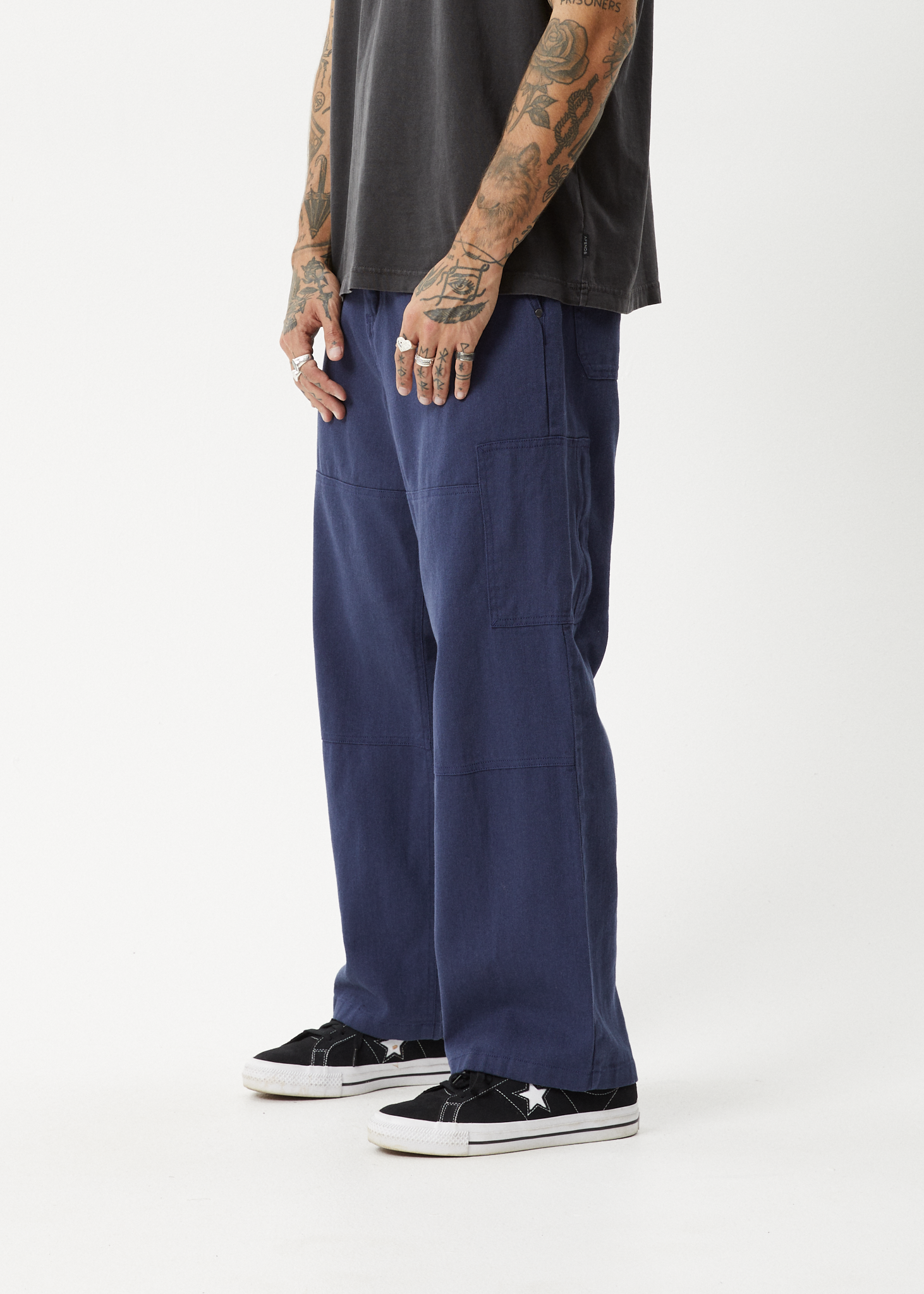 AFENDS Mens Richmond - Workwear Pant - Navy