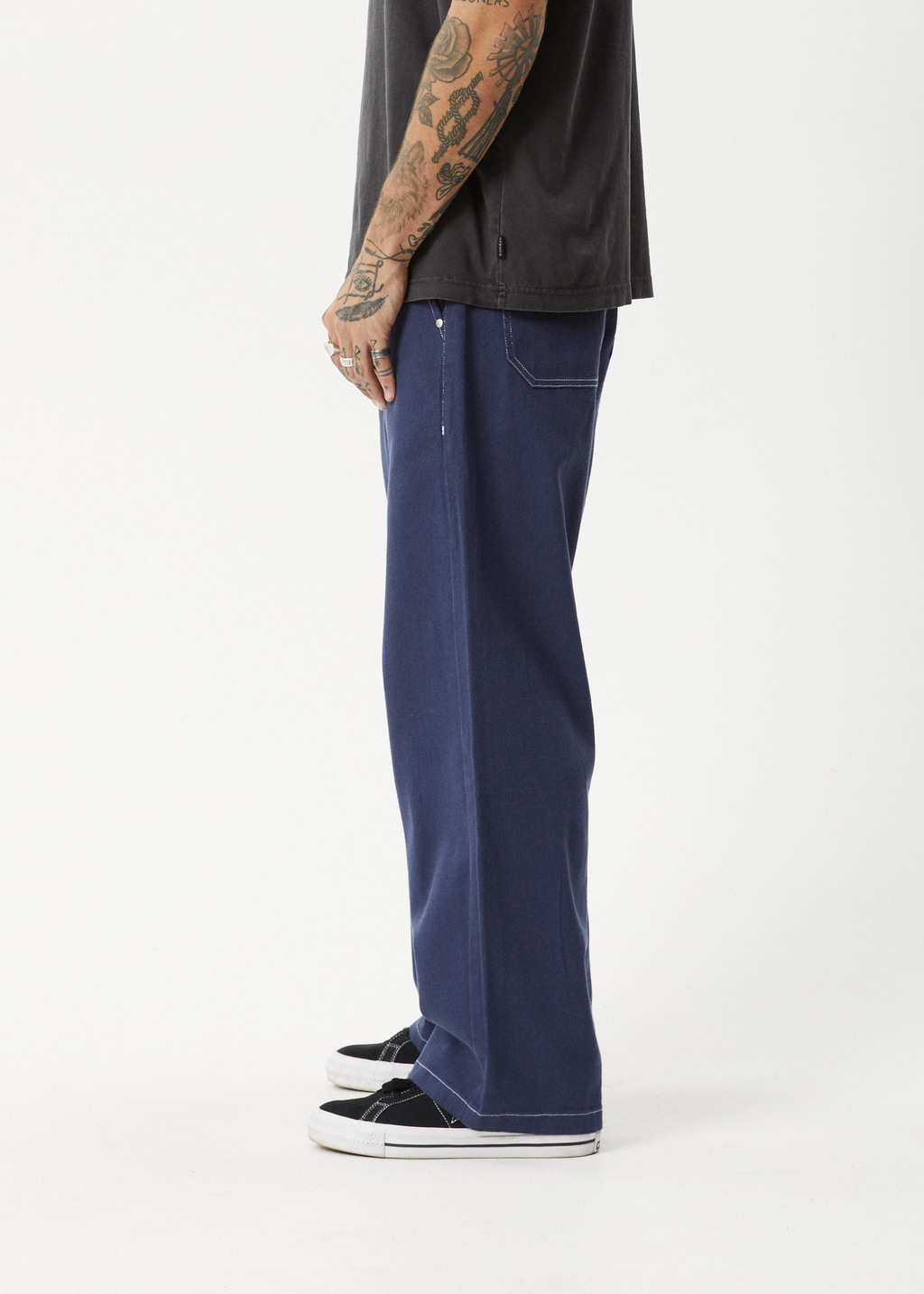 AFENDS Mens Pablo - Baggy Pant - Navy