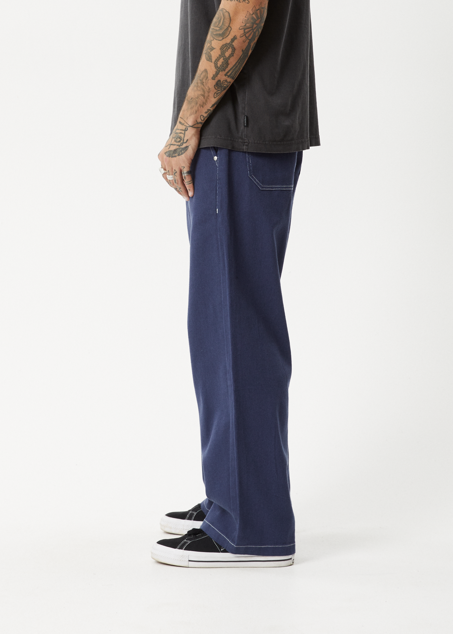 AFENDS Mens Pablo - Baggy Pant - Navy