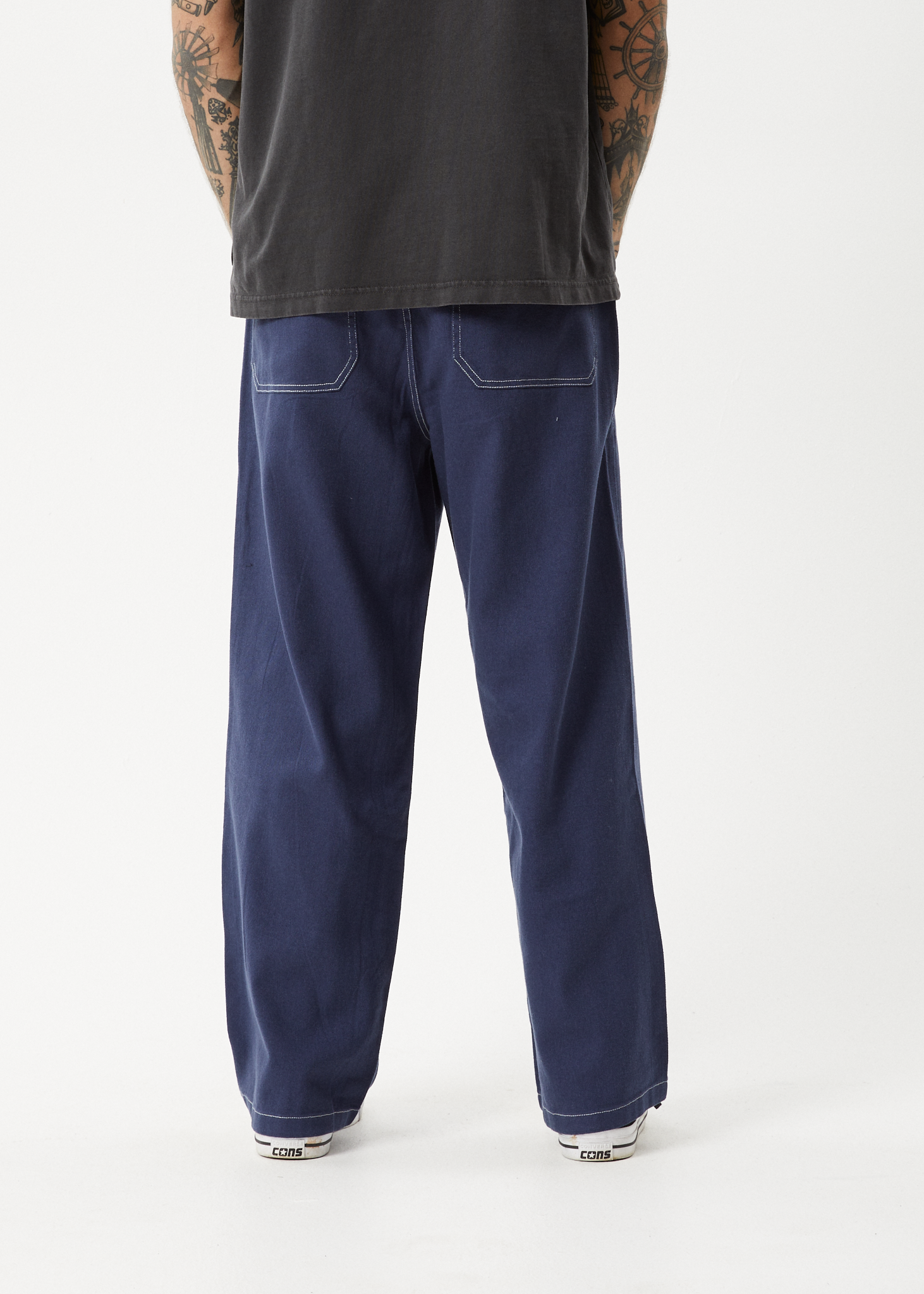 AFENDS Mens Pablo - Baggy Pant - Navy