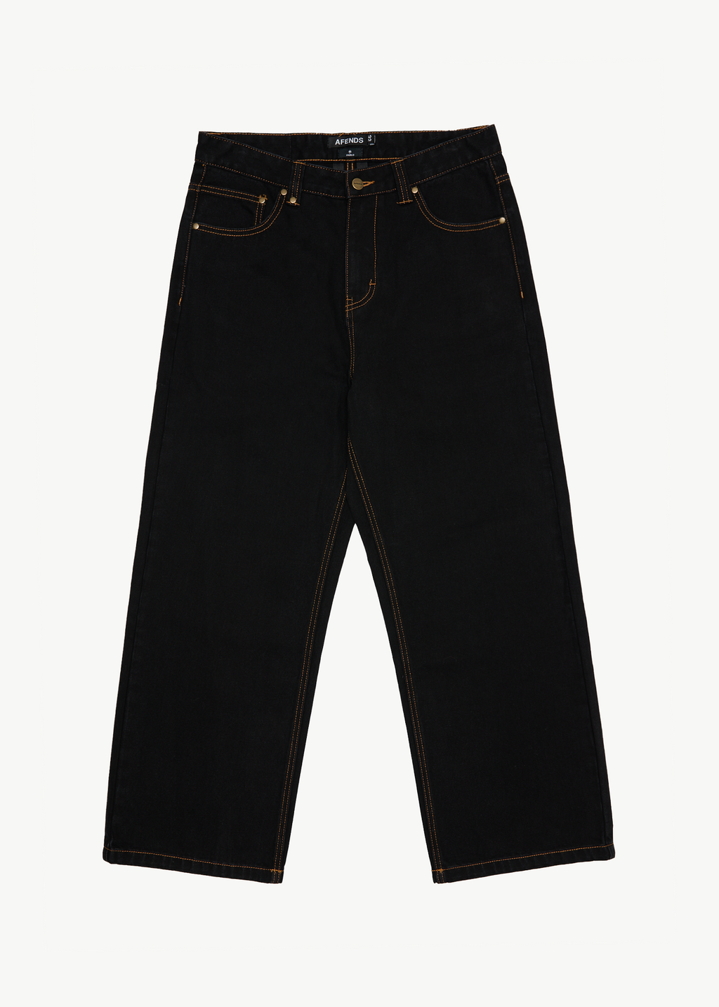 AFENDS Mens Pablo - Denim Baggy Jean - Washed Black