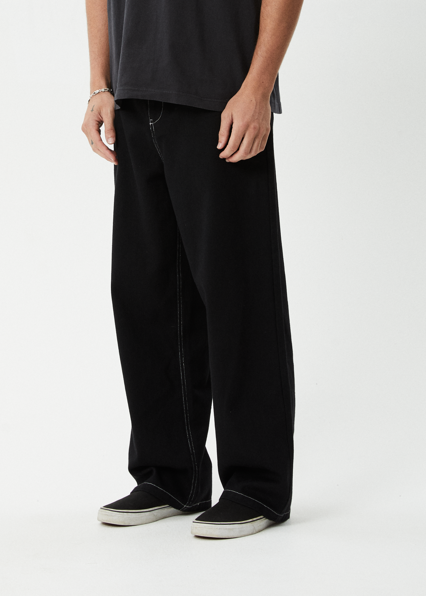 AFENDS Mens Pablo - Baggy Pant - Black