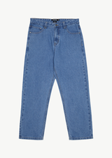 Afends Mens Ninety Two'S - Hemp Denim Relaxed Jean - Worn Blue - Afends mens ninety two's   hemp denim relaxed jean   worn blue 