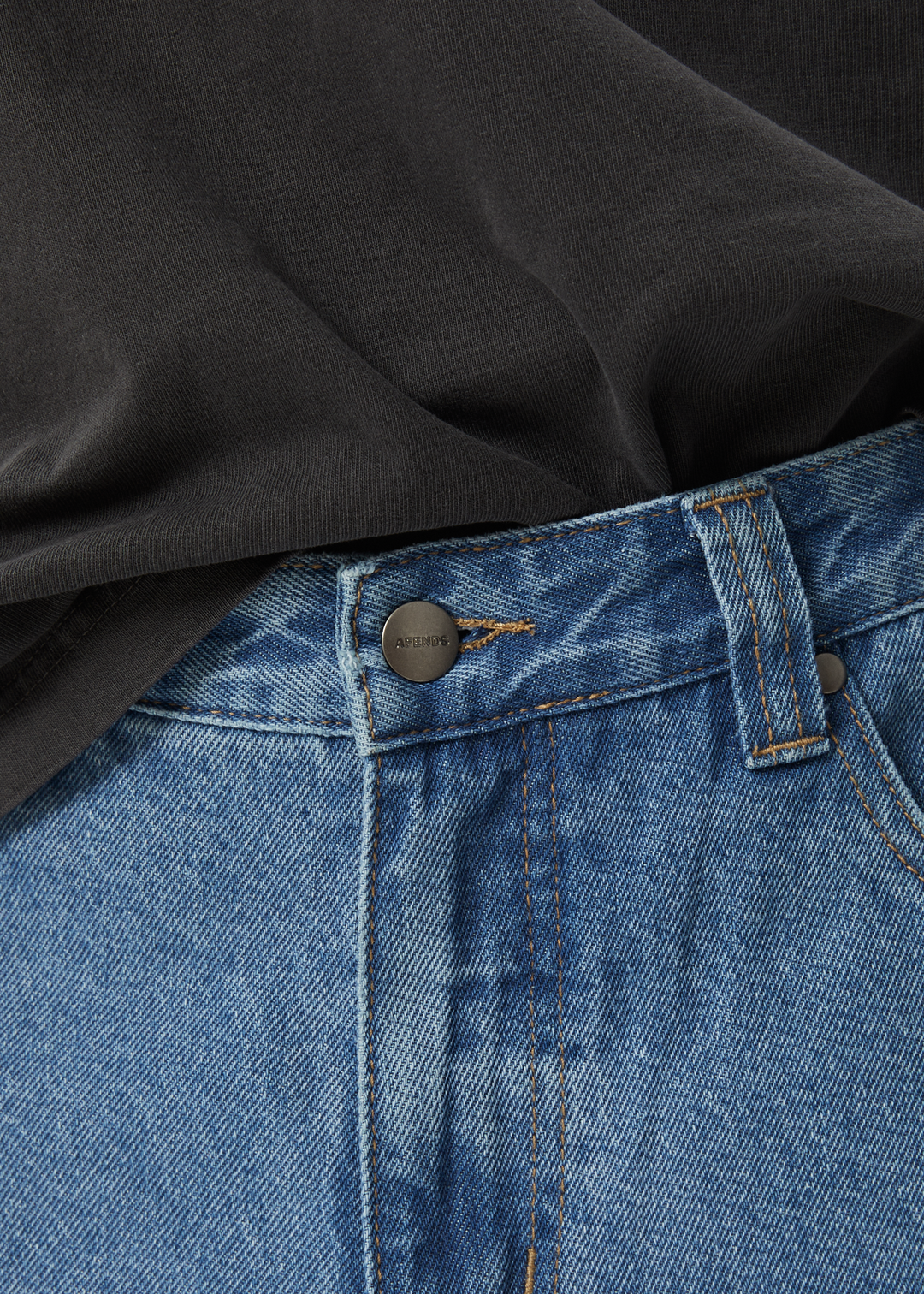 AFENDS Mens Ninety Two's - Denim Relaxed Jeans - Worn Blue