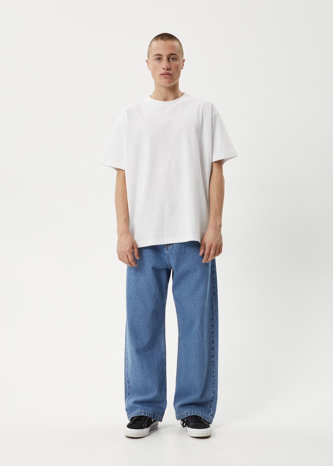 AFENDS Mens Pablo - Denim Baggy Fit Jean - Worn Blue