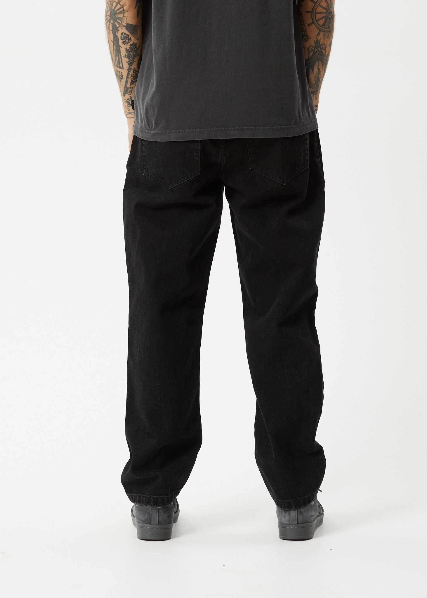 AFENDS Mens Ninety Two'S - Denim Relaxed Jean - Washed Black