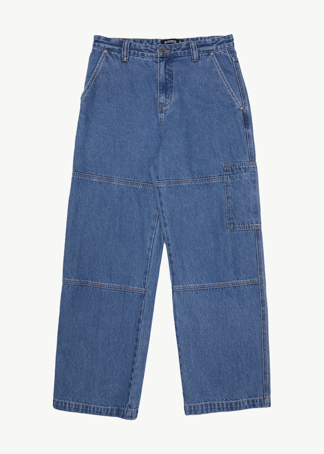 AFENDS Mens Richmond - Denim Workwear Jean - Worn Blue 