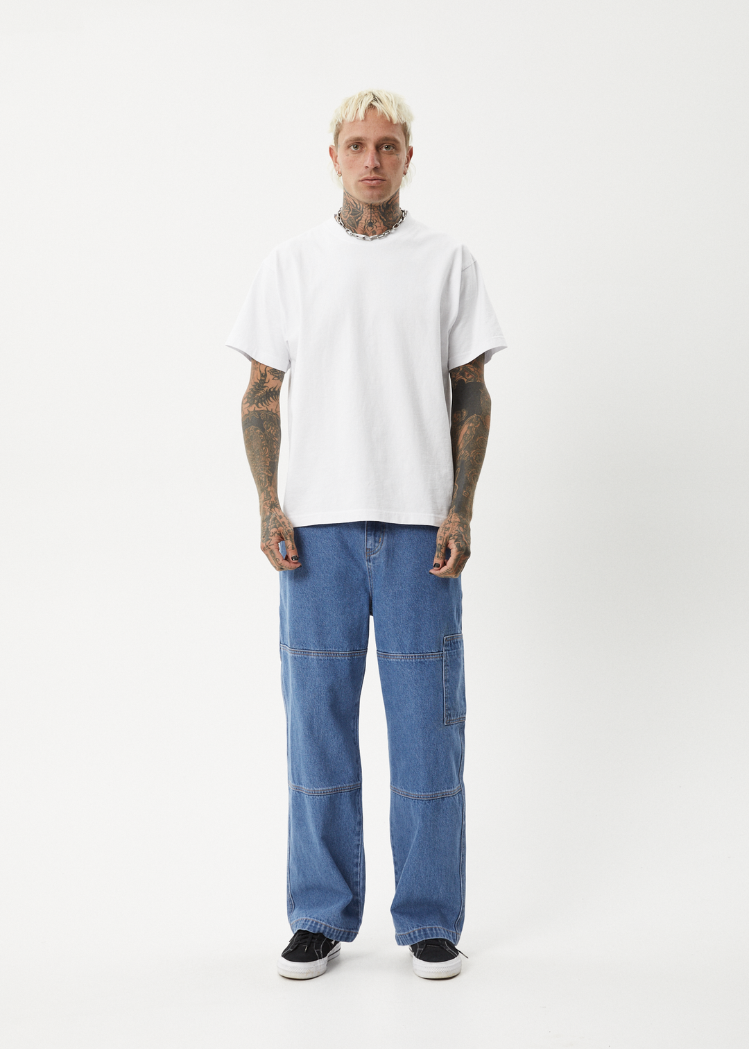 AFENDS Mens Richmond - Denim Workwear Jean - Worn Blue 