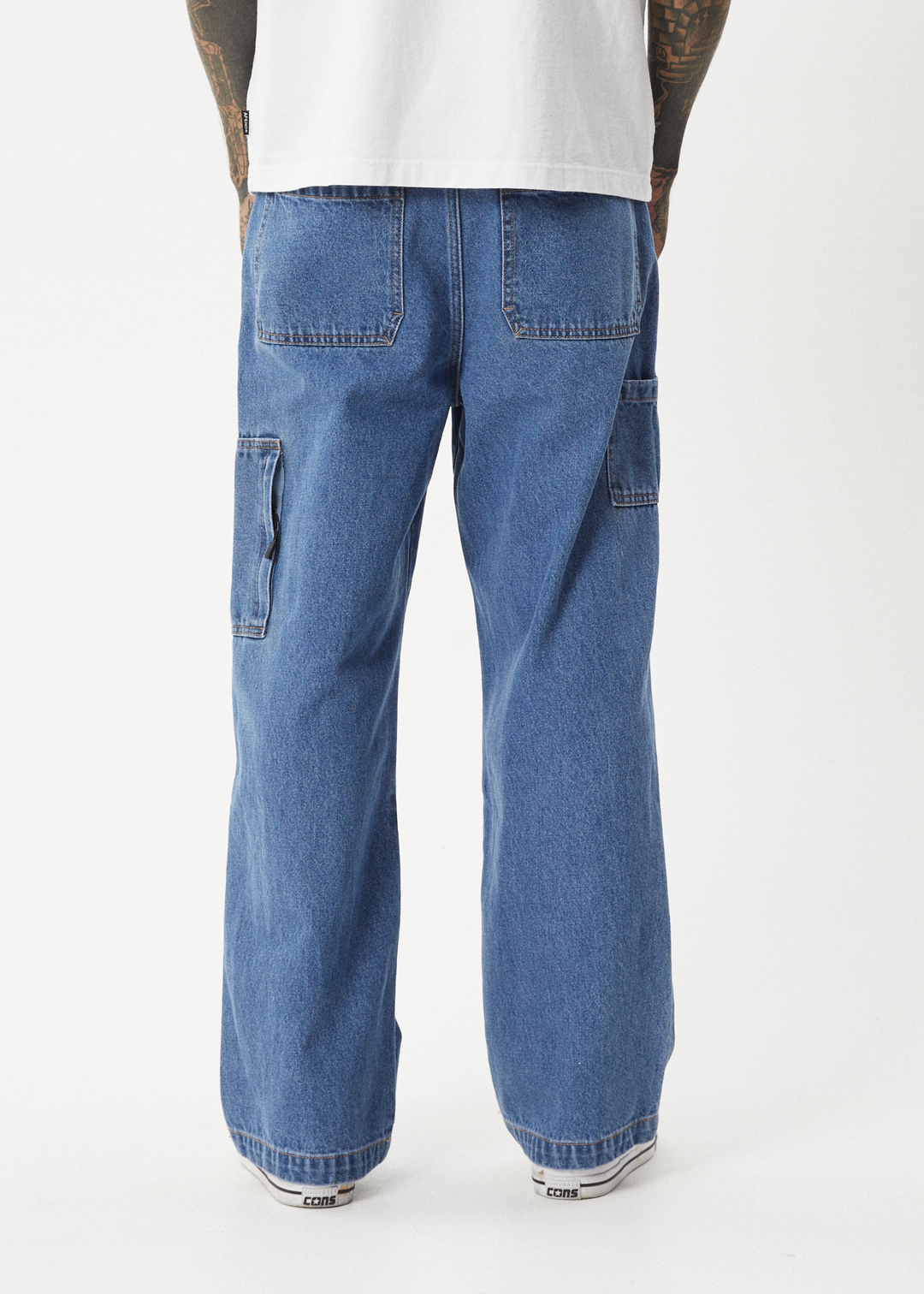 AFENDS Mens Richmond - Denim Workwear Jean - Worn Blue 