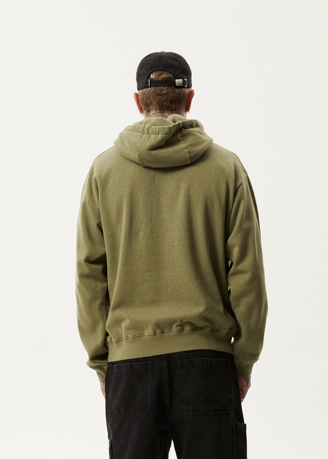 AFENDS Mens All Day - Relaxed Hoodie - Military 