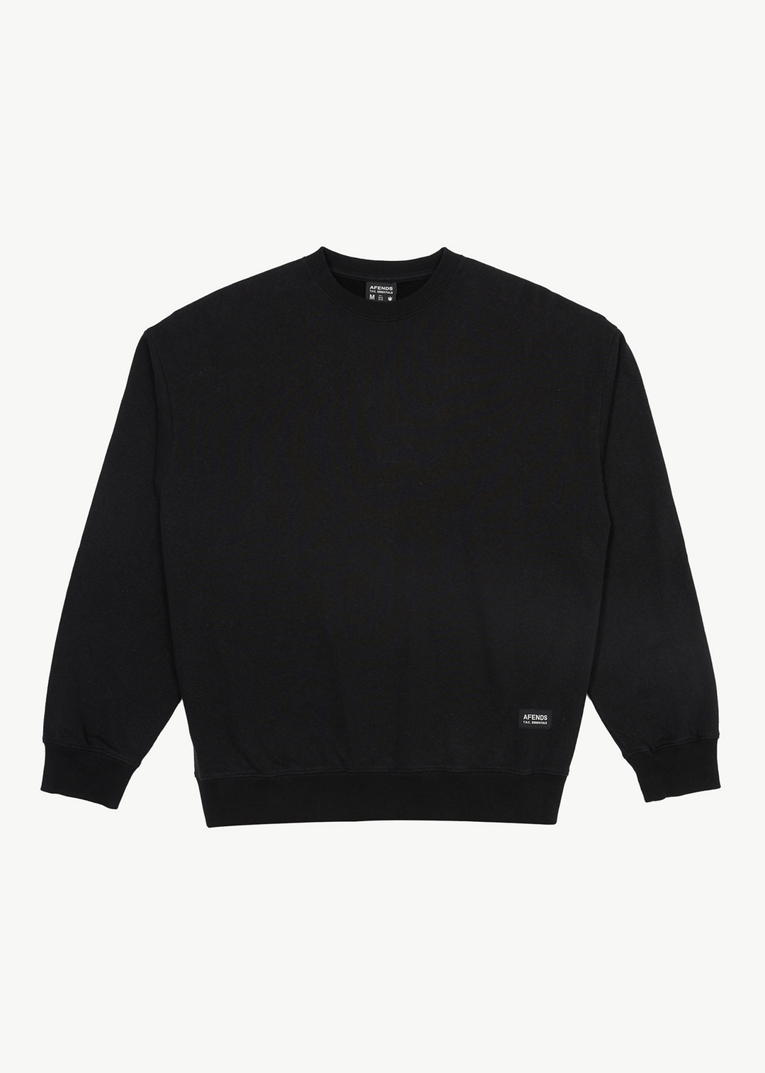 AFENDS Mens Indica - Crew Neck Jumper - Black 