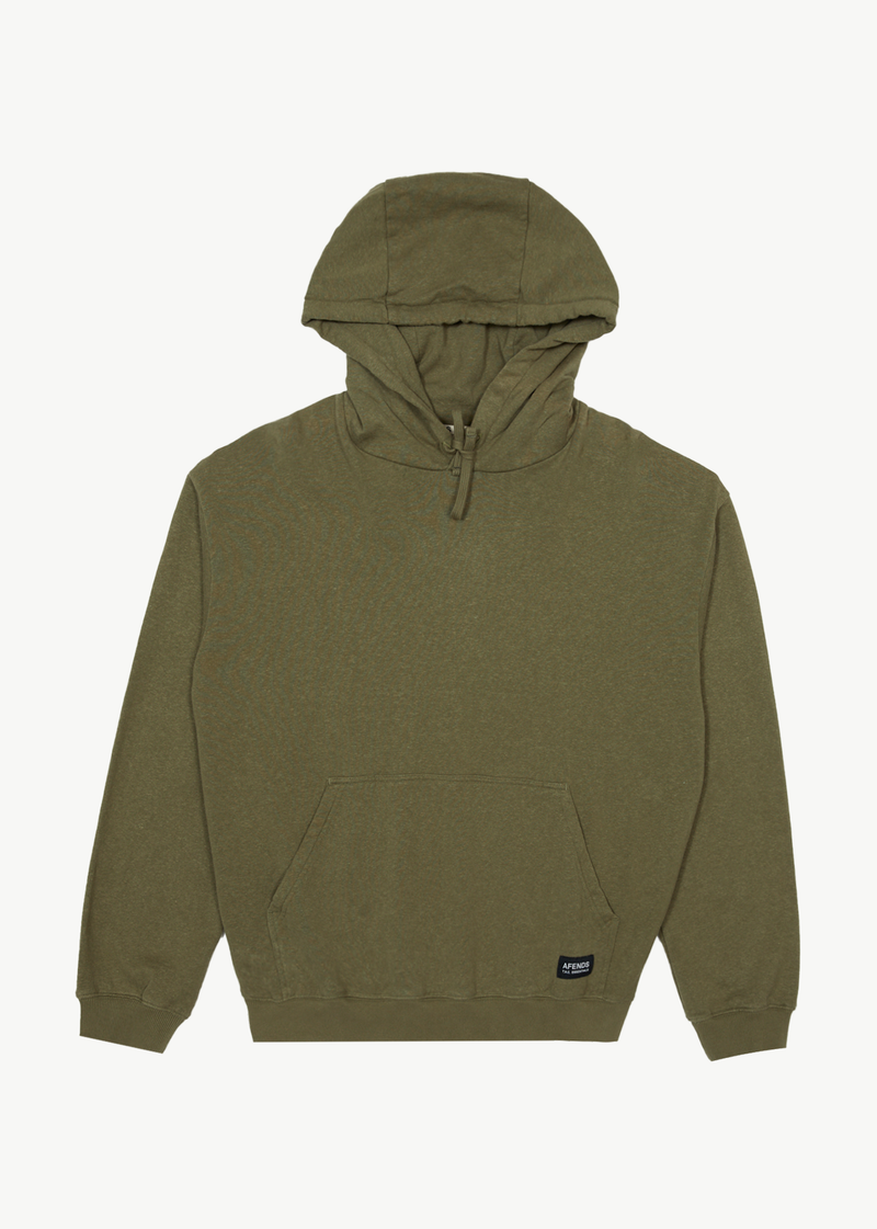 AFENDS Mens All Day - Hemp Pull On Hood - Military