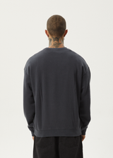 Afends Mens Thrown Out - Crew Neck - Charcoal - Afends mens thrown out   crew neck   charcoal 