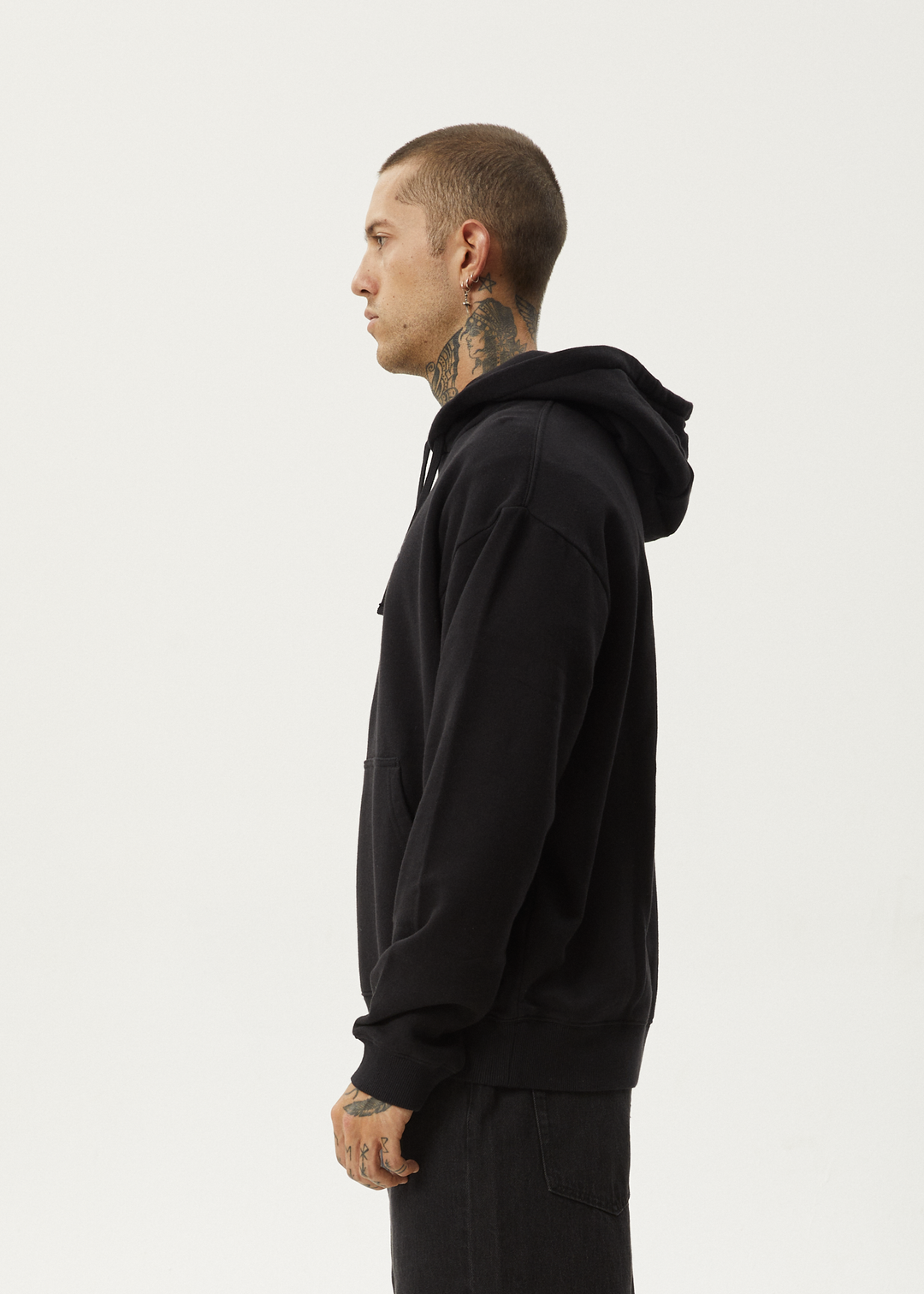 AFENDS Mens Thrown Out - Pull On Hood - Black 