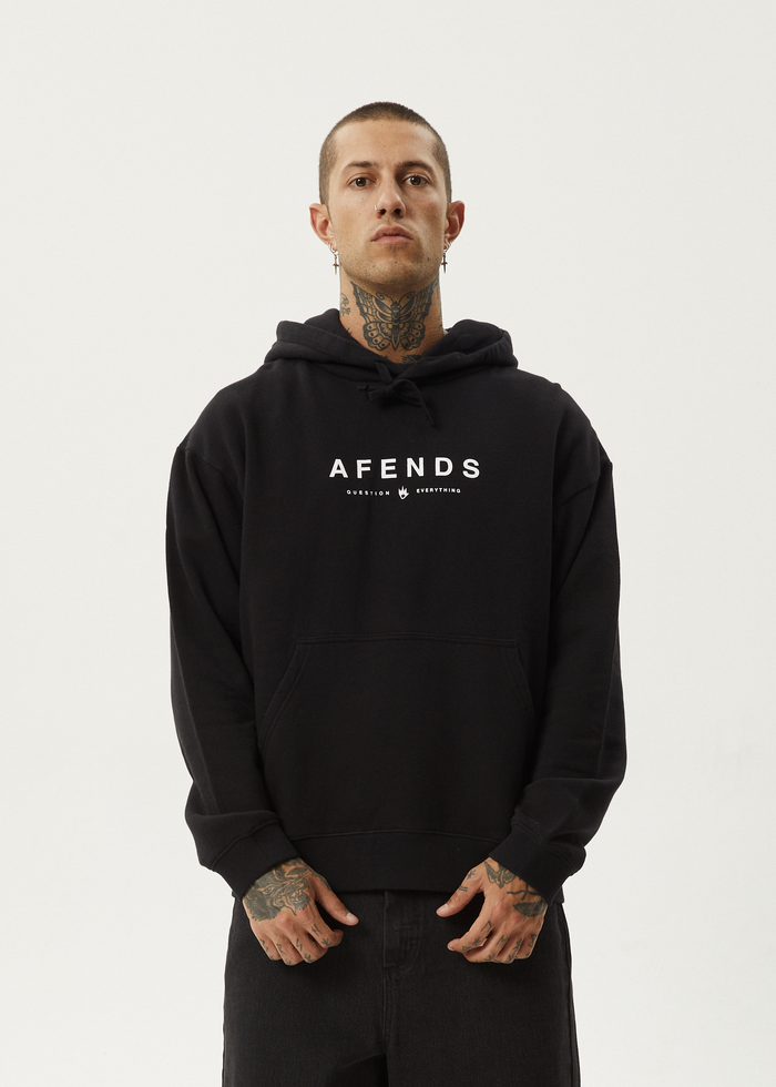 AFENDS Mens Thrown Out - Pull On Hood - Black 
