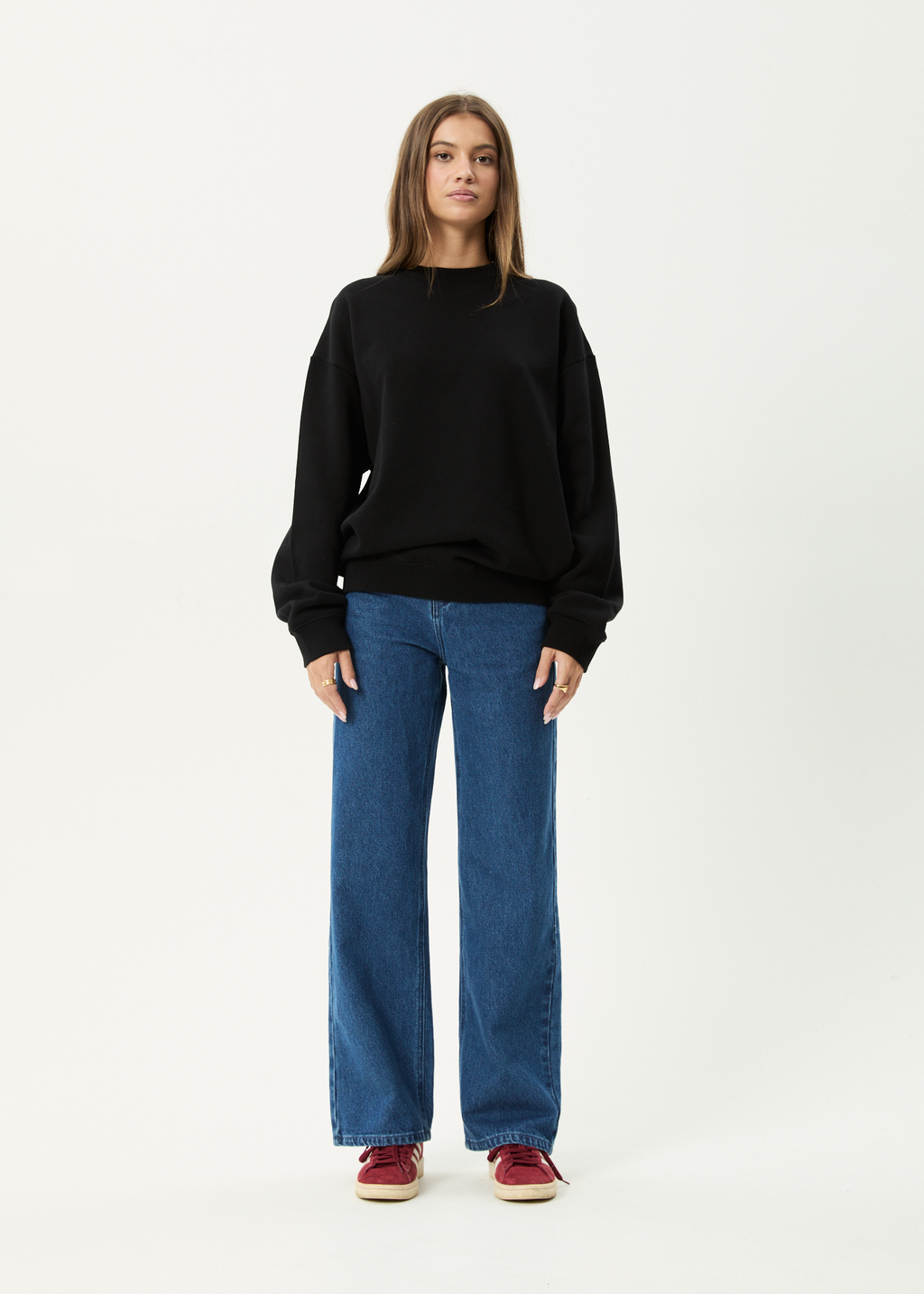 AFENDS Mens Genesis - Crew Neck Jumper - Black