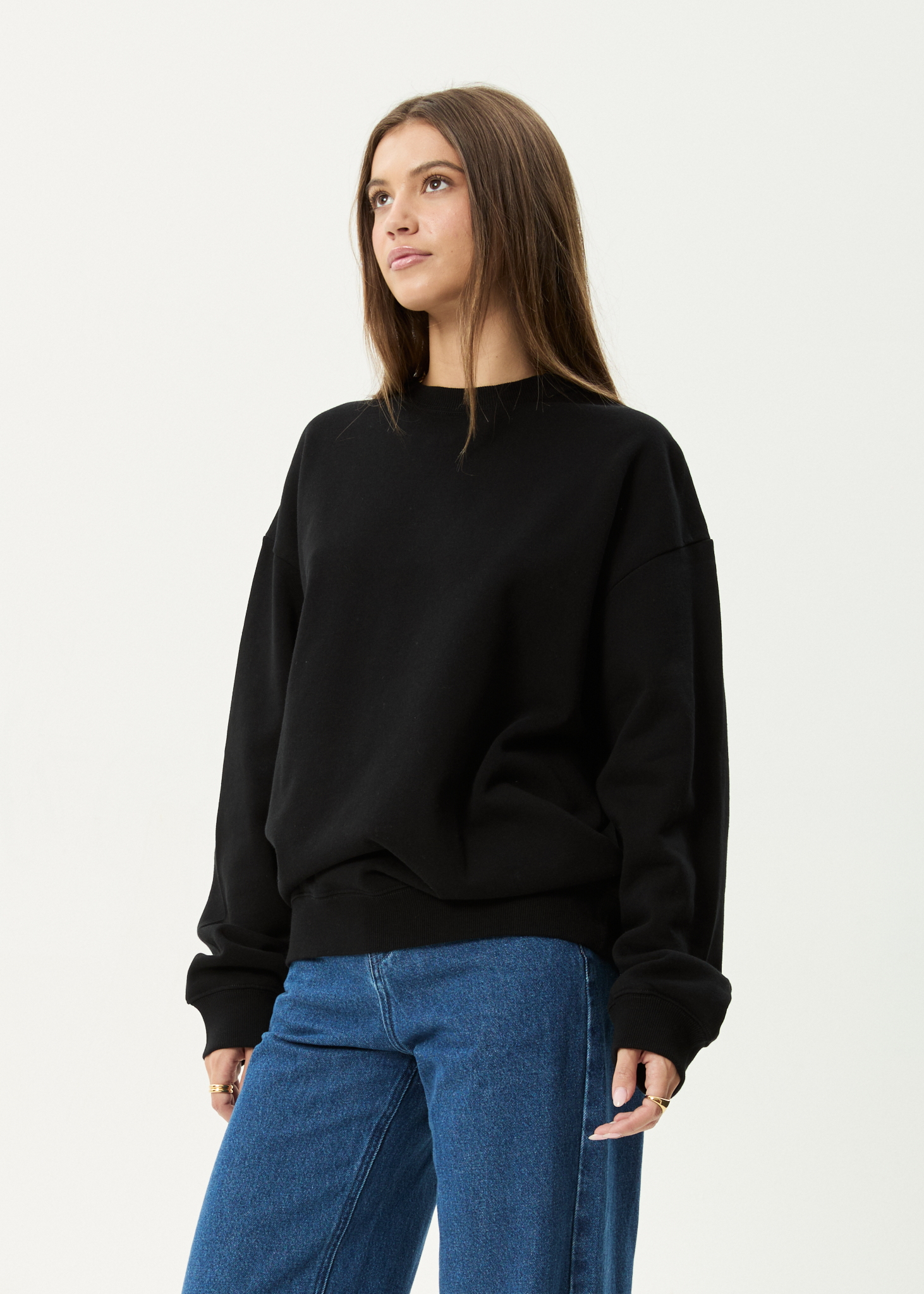 AFENDS Mens Genesis - Crew Neck Jumper - Black