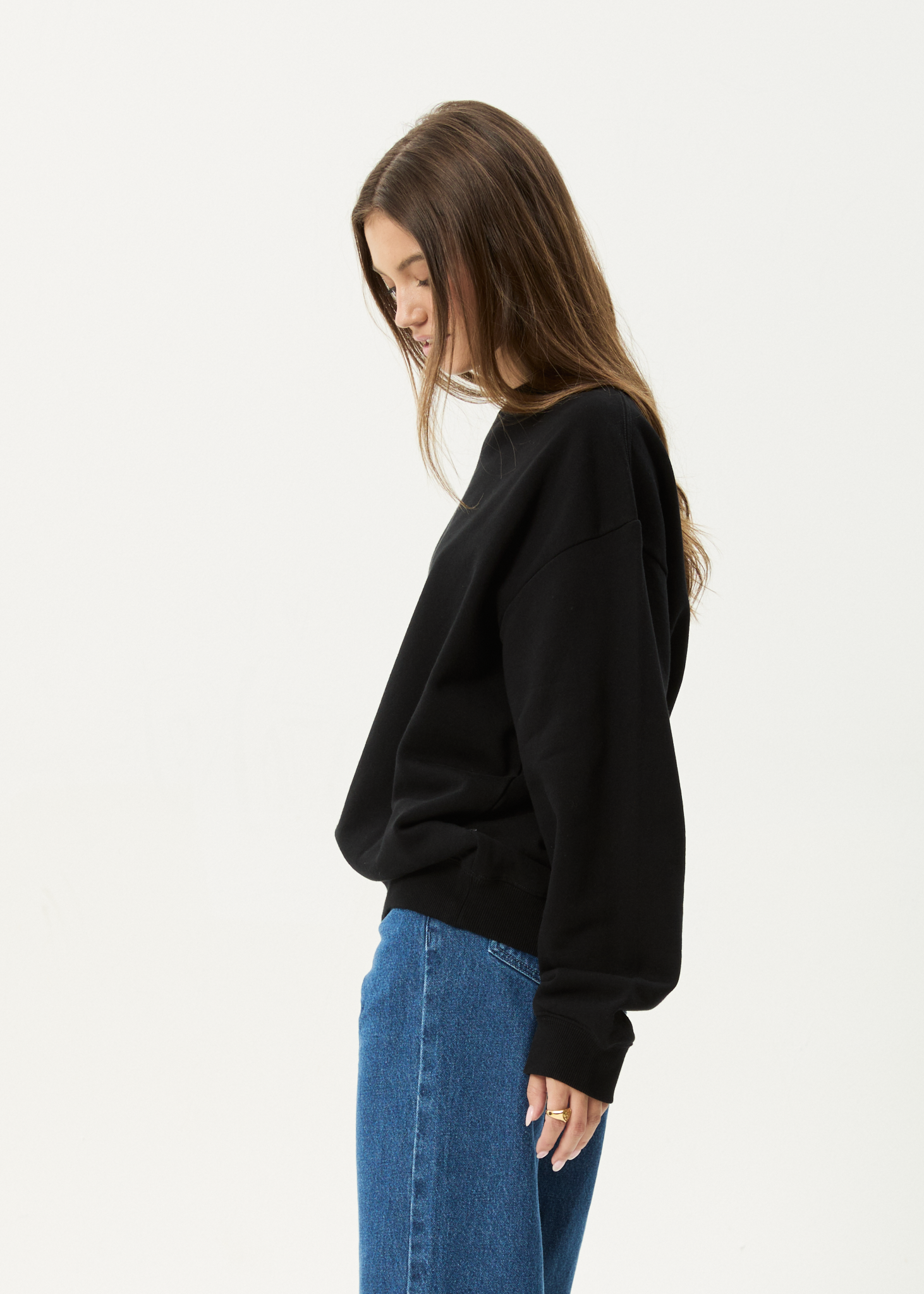 AFENDS Mens Genesis - Crew Neck Jumper - Black