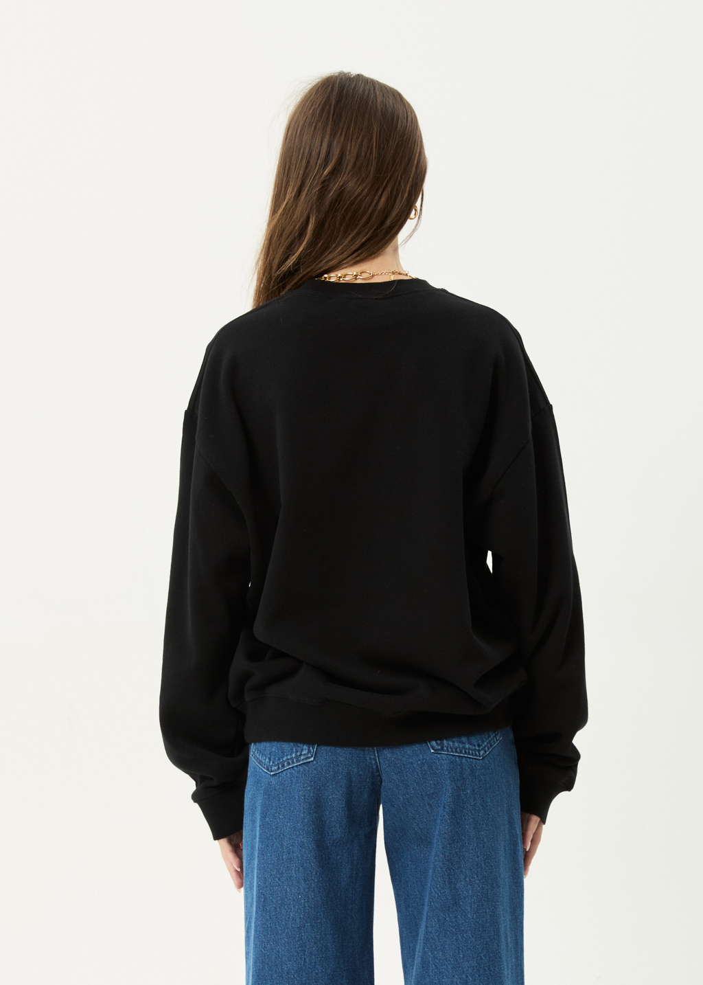 AFENDS Mens Genesis - Crew Neck Jumper - Black