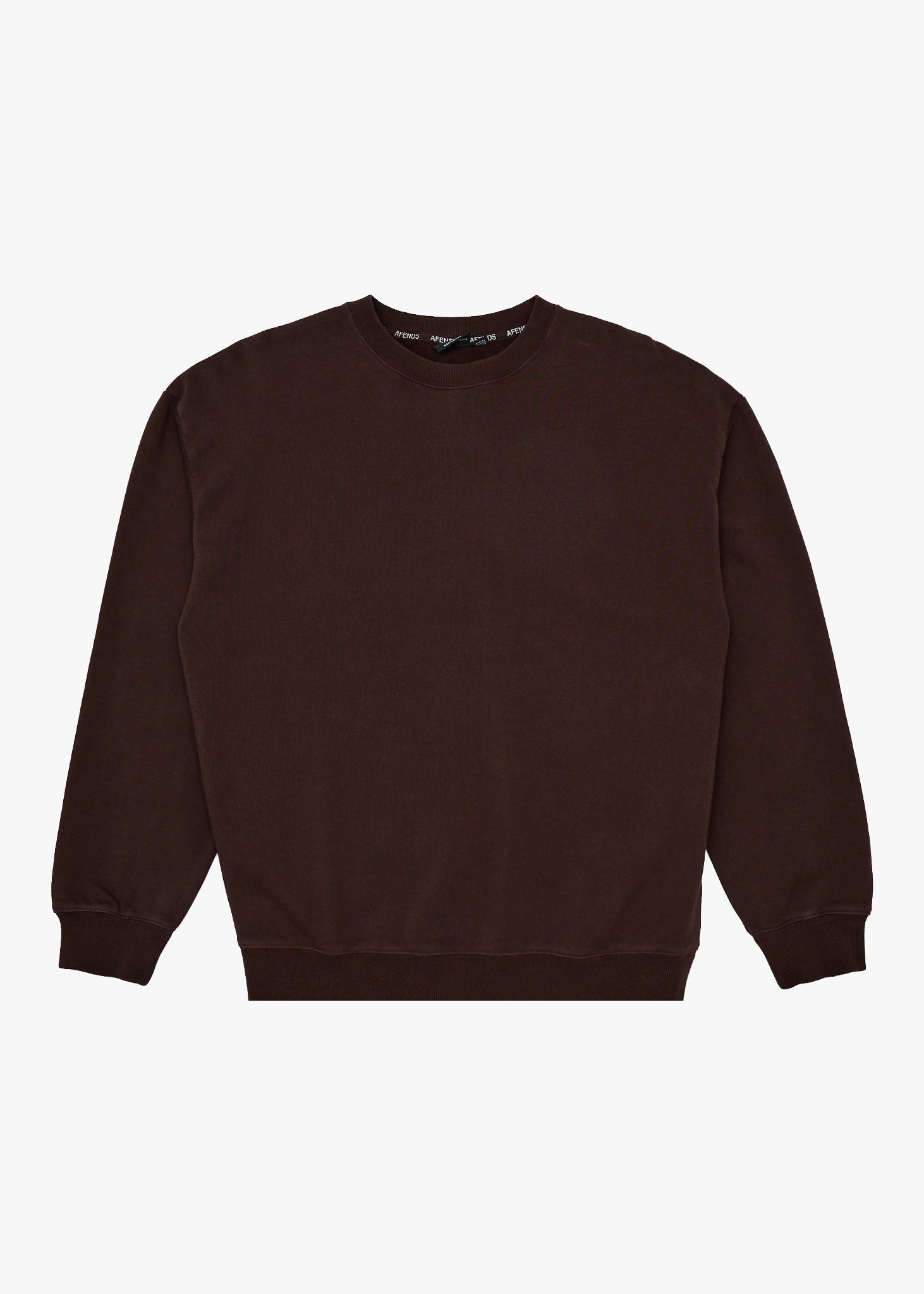AFENDS Mens Genesis - Recycled Crew Neck - Washed Coffee