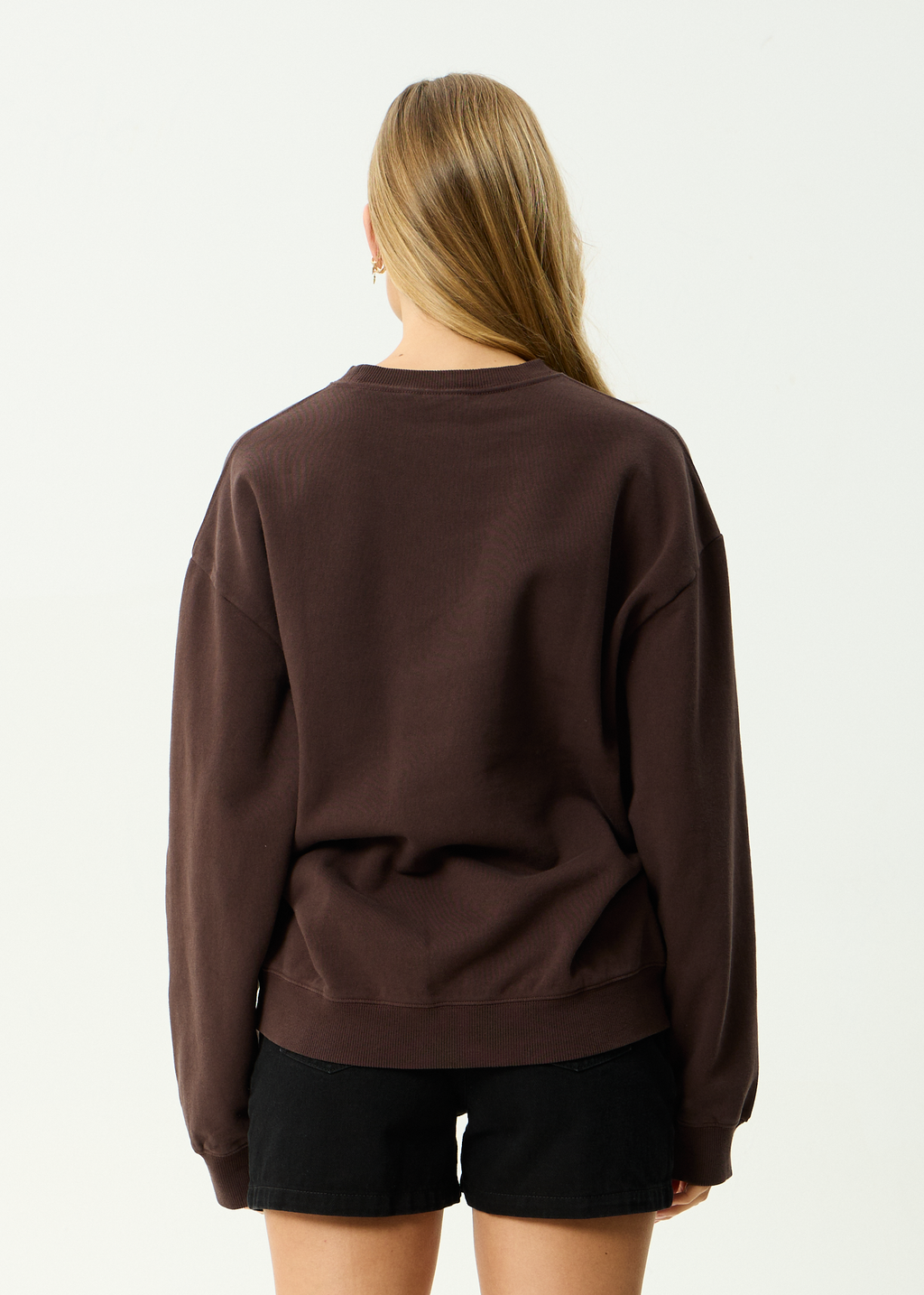 AFENDS Mens Genesis - Recycled Crew Neck - Washed Coffee