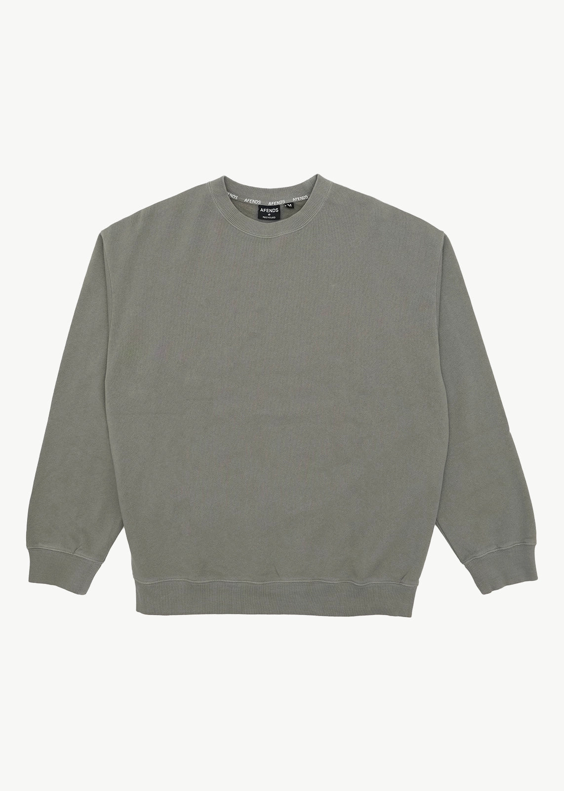 AFENDS Mens Genesis - Crew Neck - Washed Sycamore