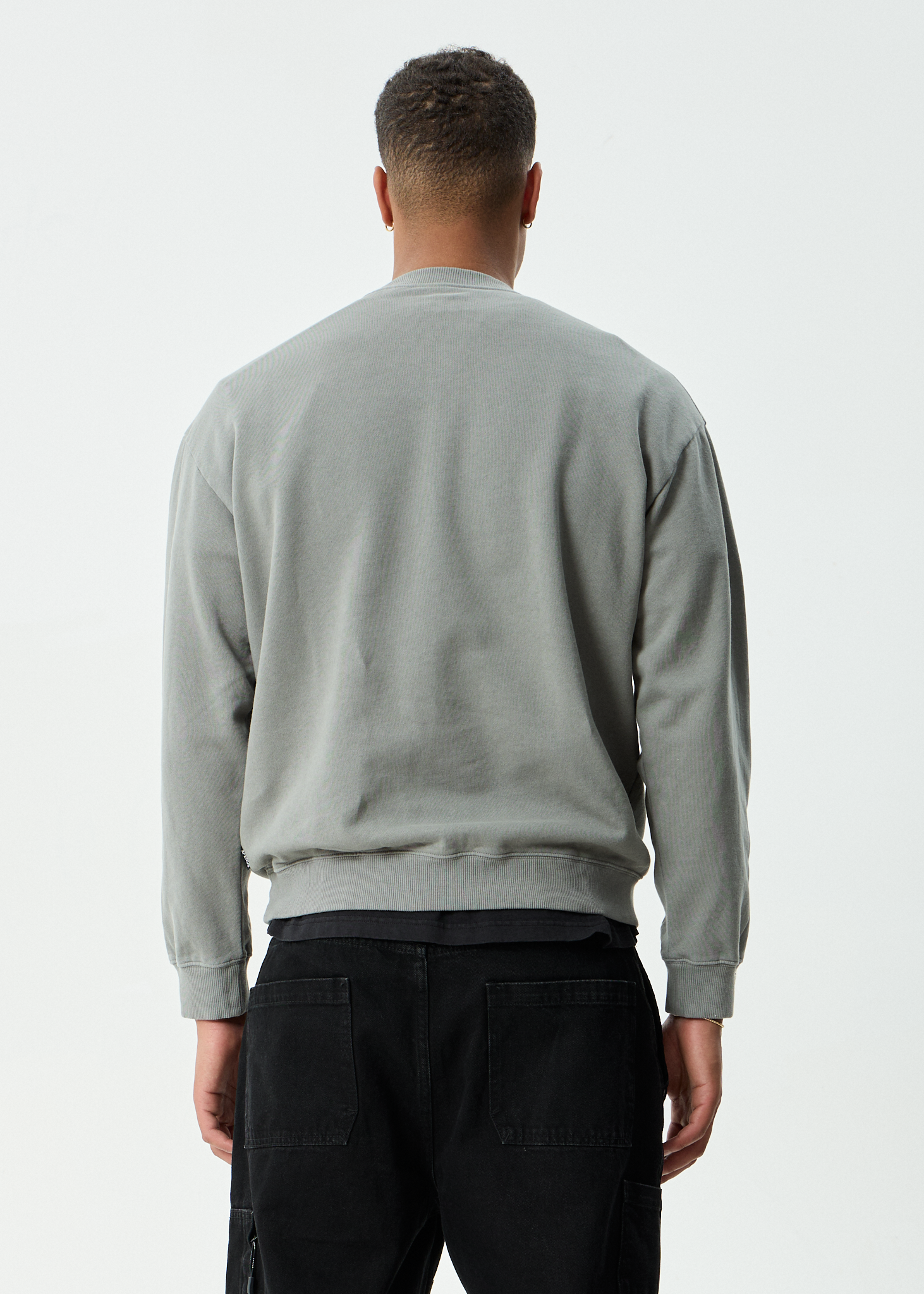 AFENDS Mens Genesis - Crew Neck - Washed Sycamore
