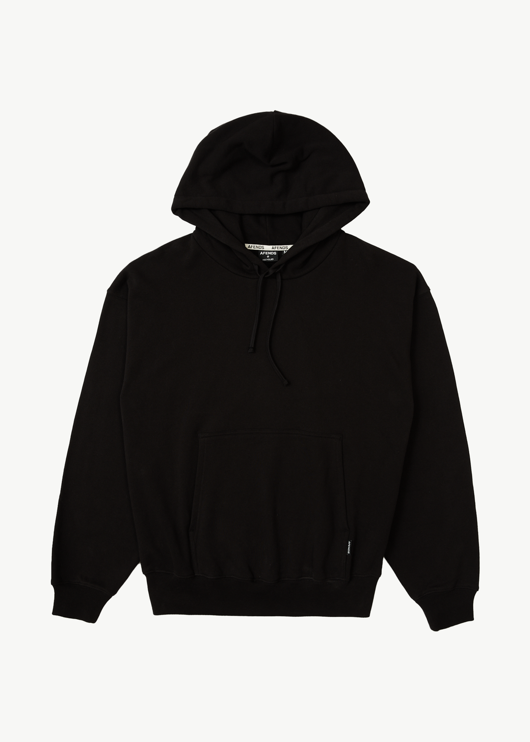 AFENDS Mens Genesis - Boxy Pull On Hood - Black 