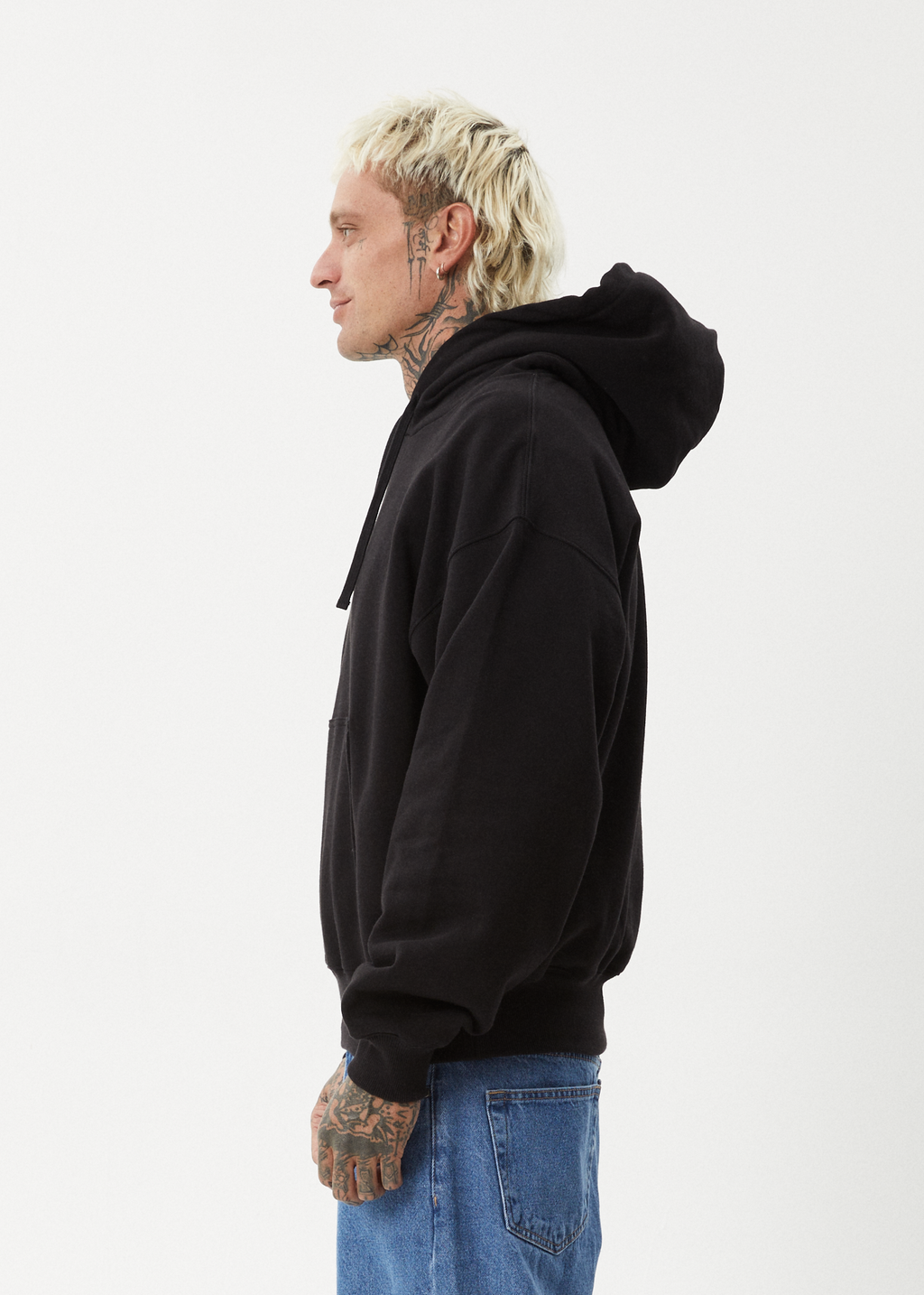 AFENDS Mens Genesis - Boxy Hoodie - Black