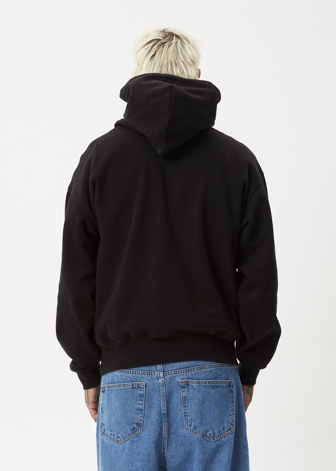 AFENDS Mens Genesis - Boxy Pull On Hood - Black 