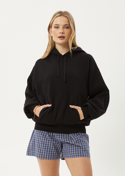 AFENDS Mens Genesis - Boxy Hoodie - Black