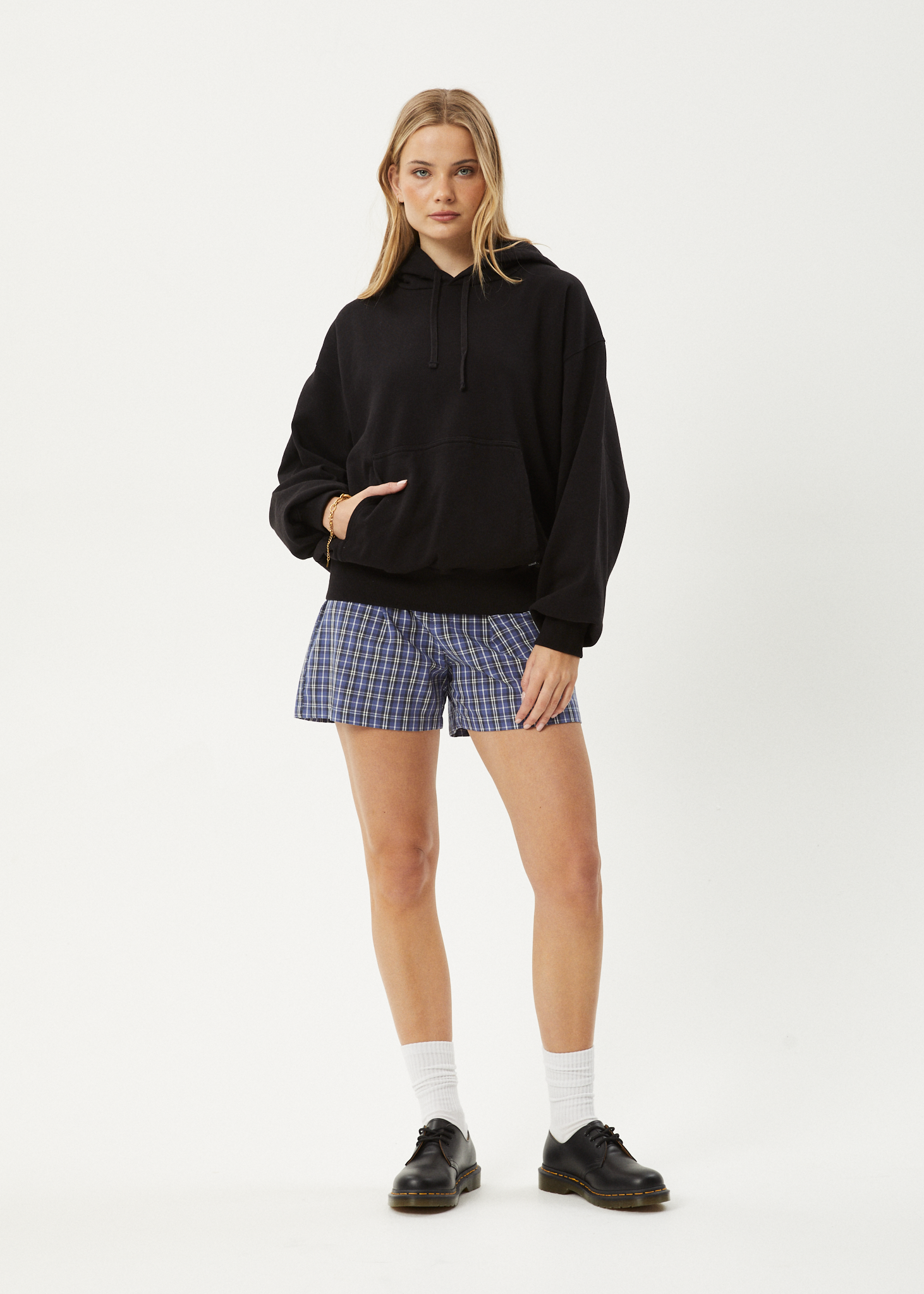 AFENDS Mens Genesis - Boxy Hoodie - Black