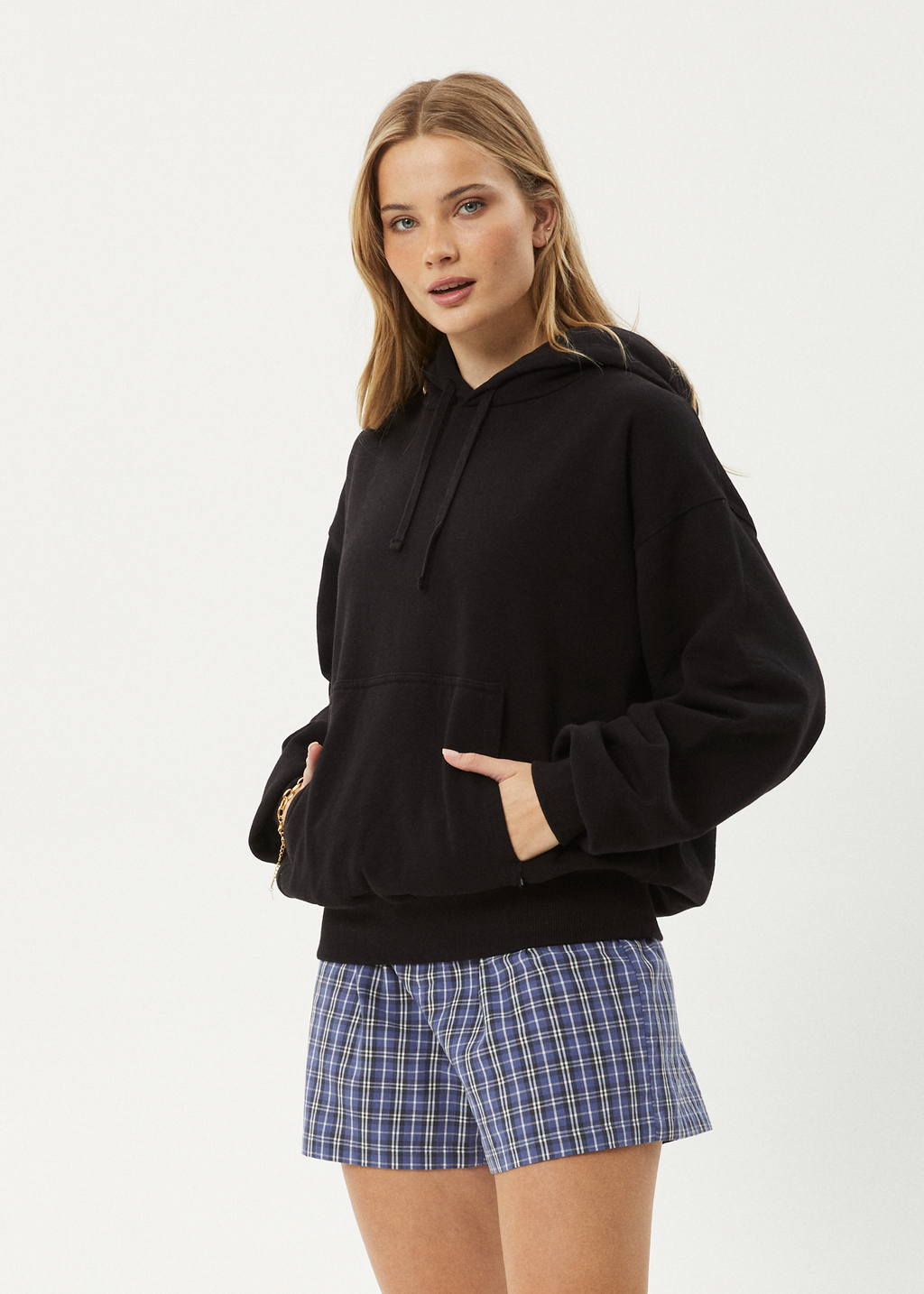 AFENDS Mens Genesis - Boxy Hoodie - Black