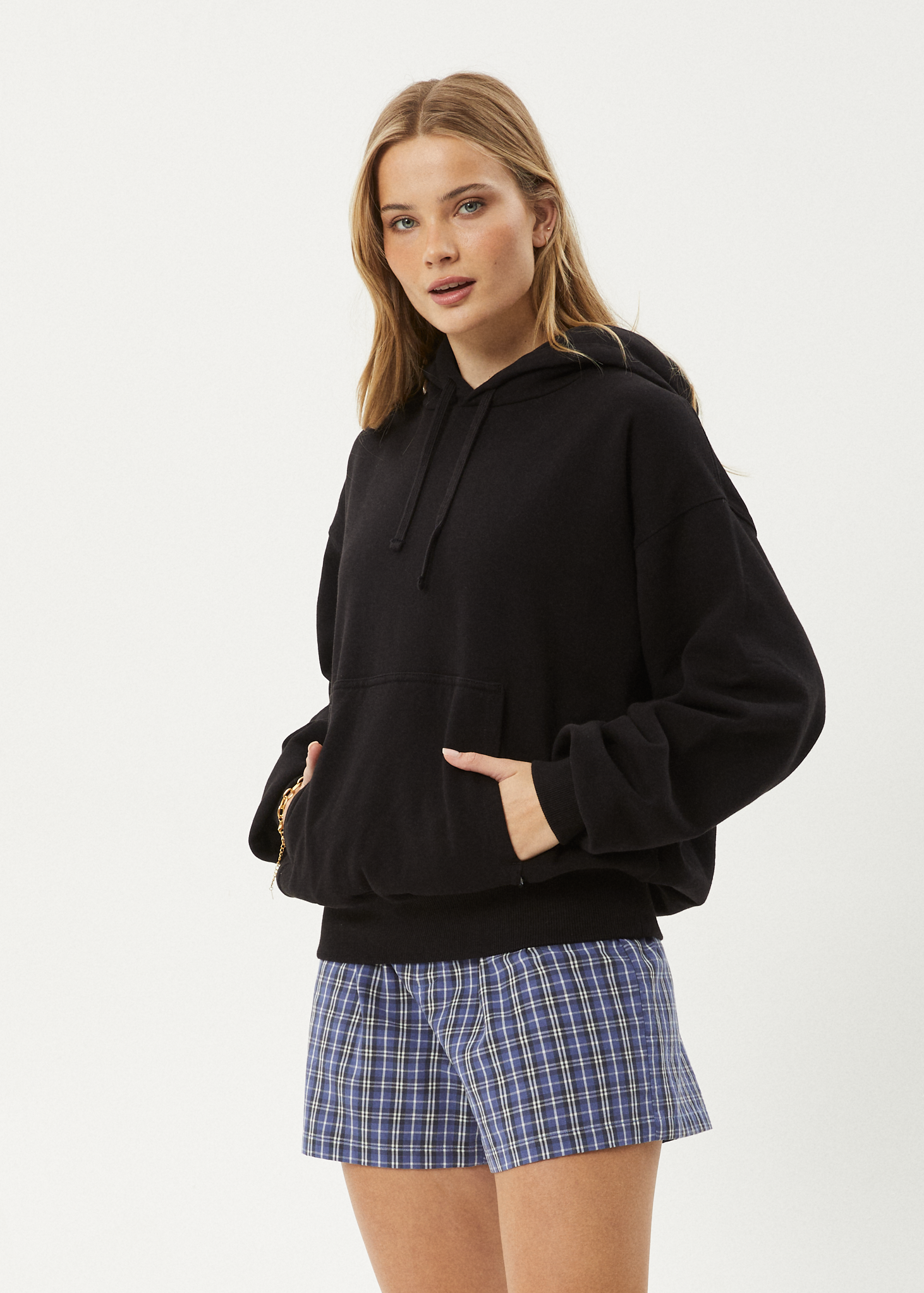 AFENDS Mens Genesis - Boxy Hoodie - Black