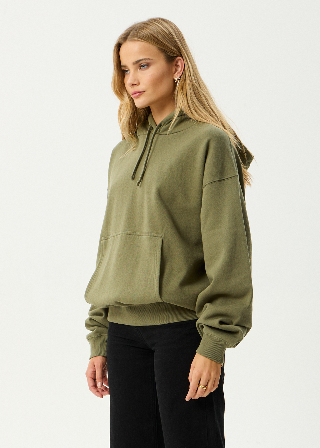 AFENDS Mens Genesis - Boxy Hoodie - Military