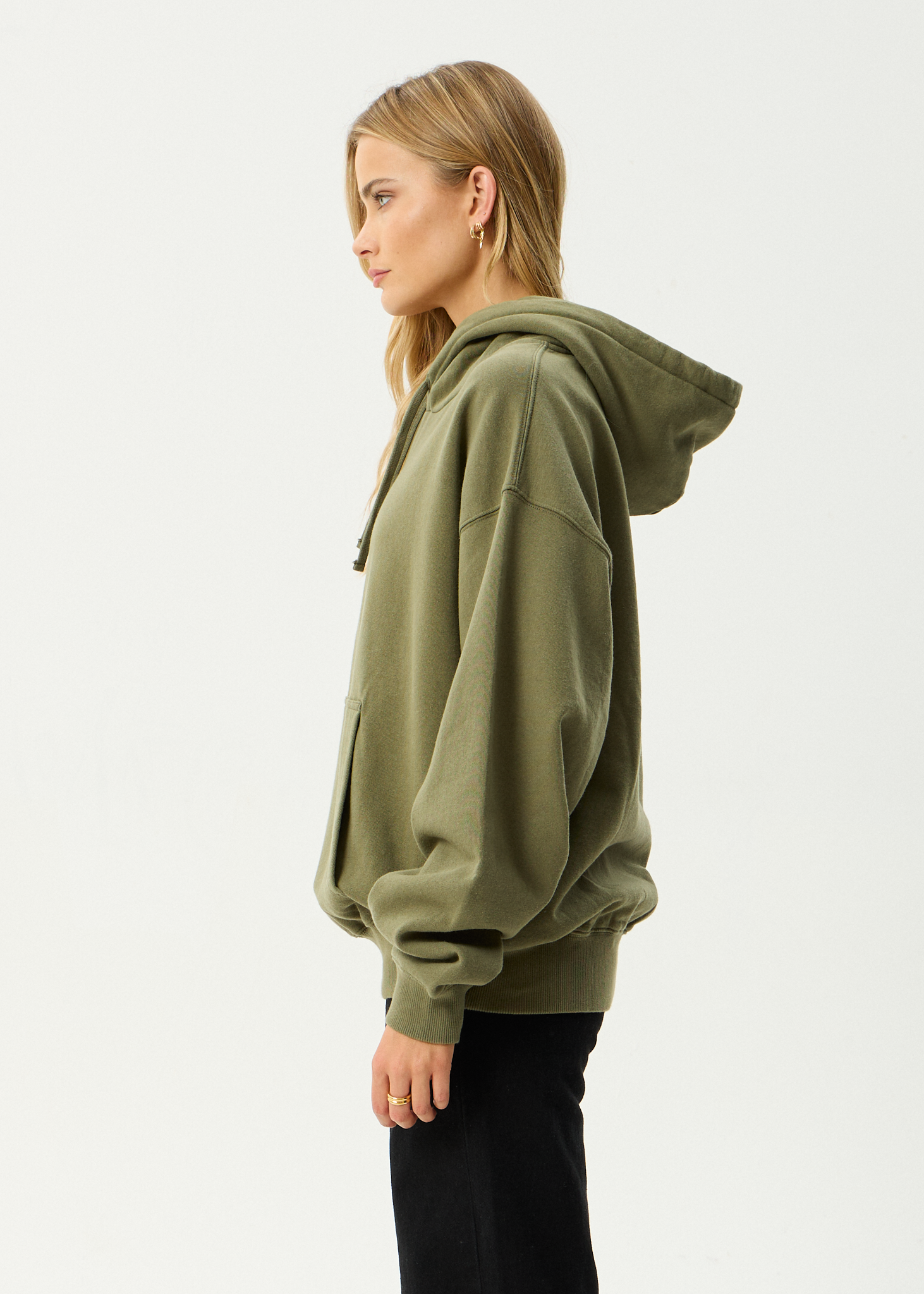 AFENDS Mens Genesis - Boxy Hoodie - Military