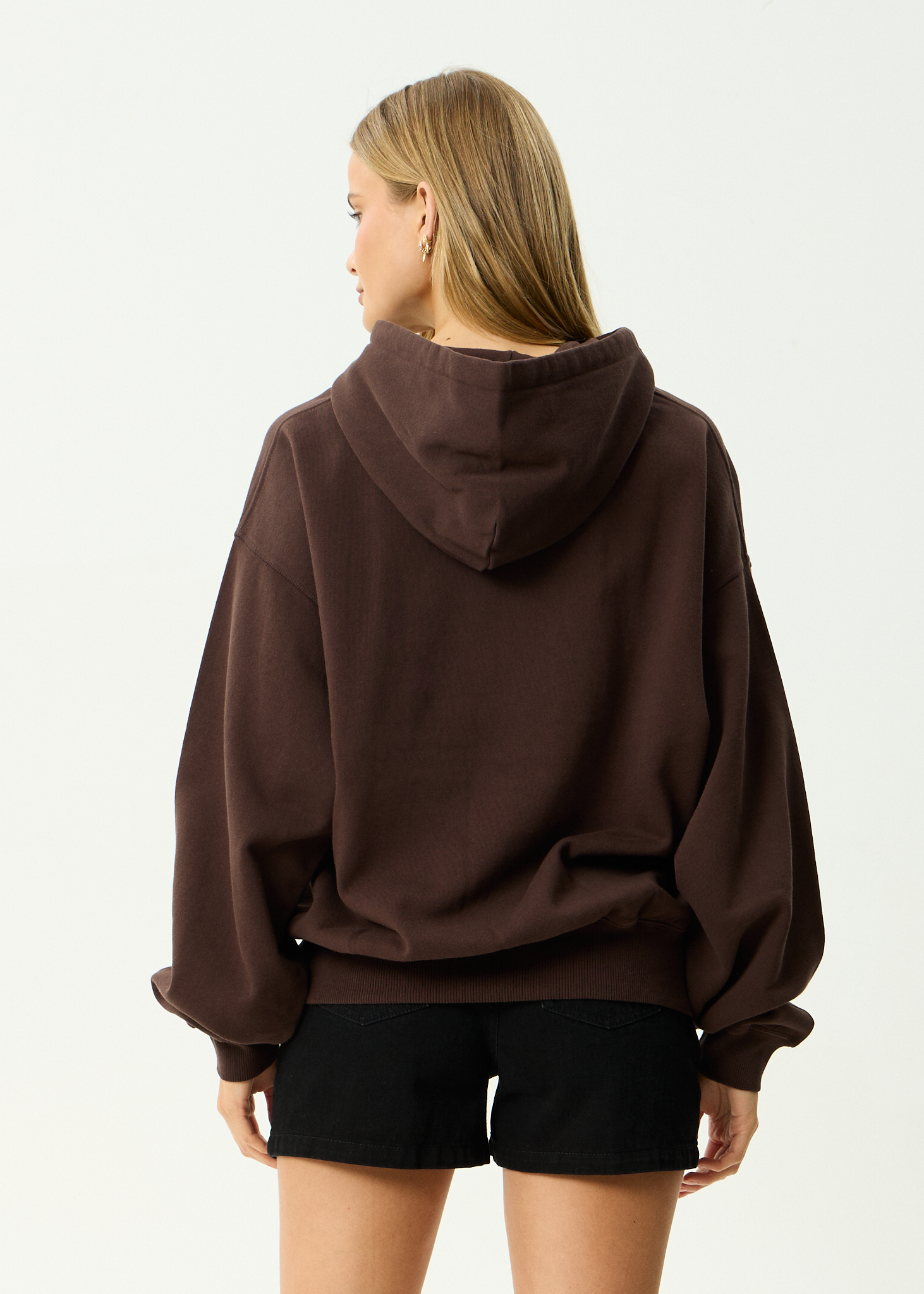 AFENDS Mens Genesis - Recycled Boxy Pull On Hood - Washed Coffee
