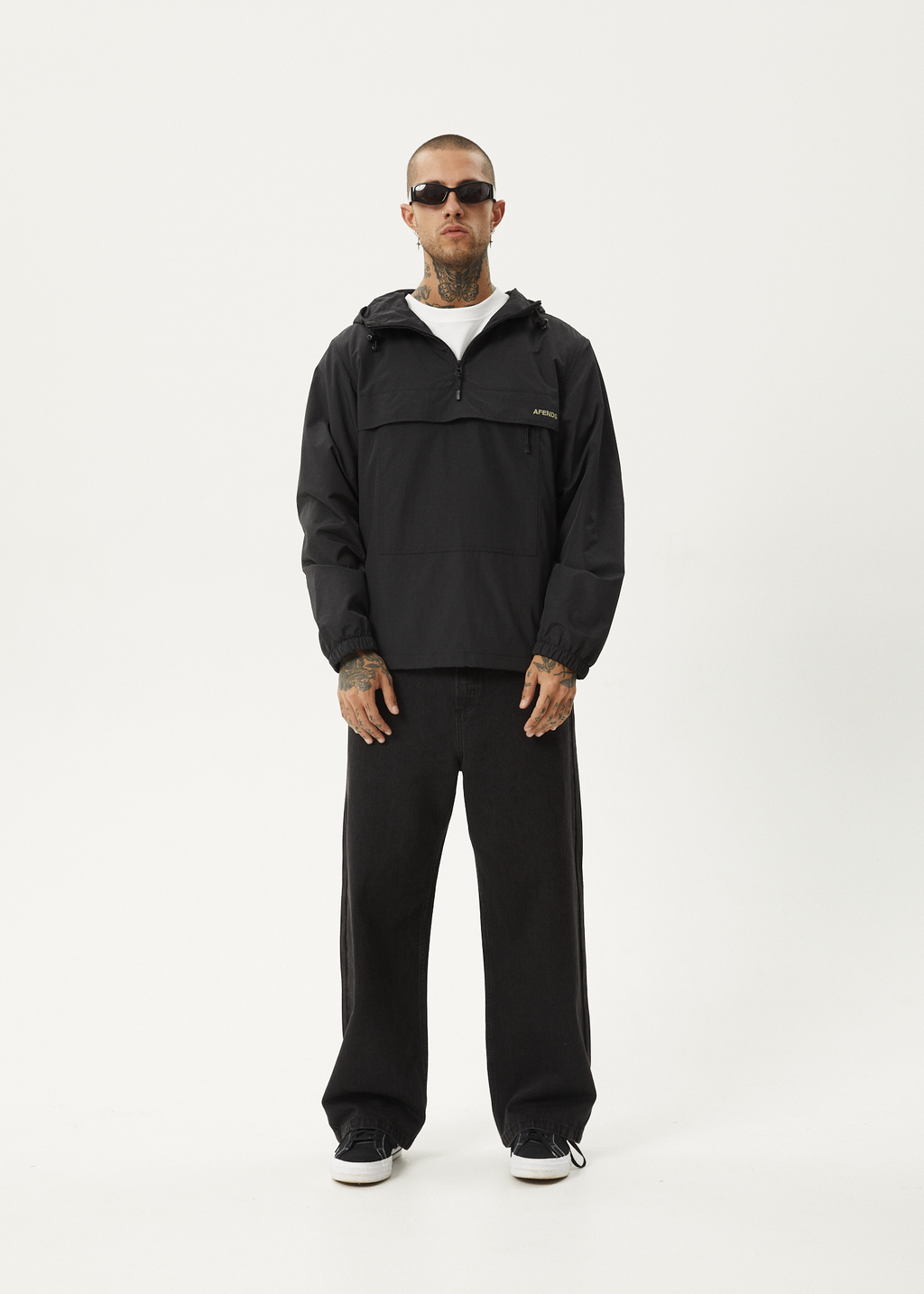 AFENDS Mens System - Water Resistant Spray Anorak Jacket - Black 