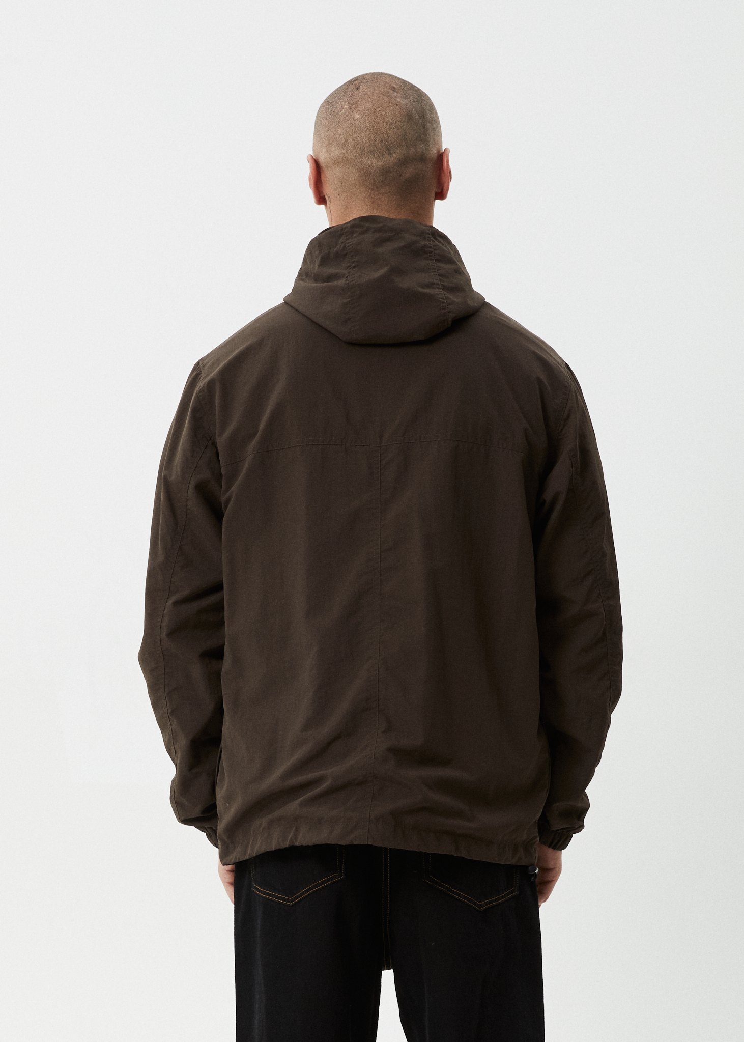 AFENDS Mens System - Water Resistant Spray Anorak Jacket - Coffee