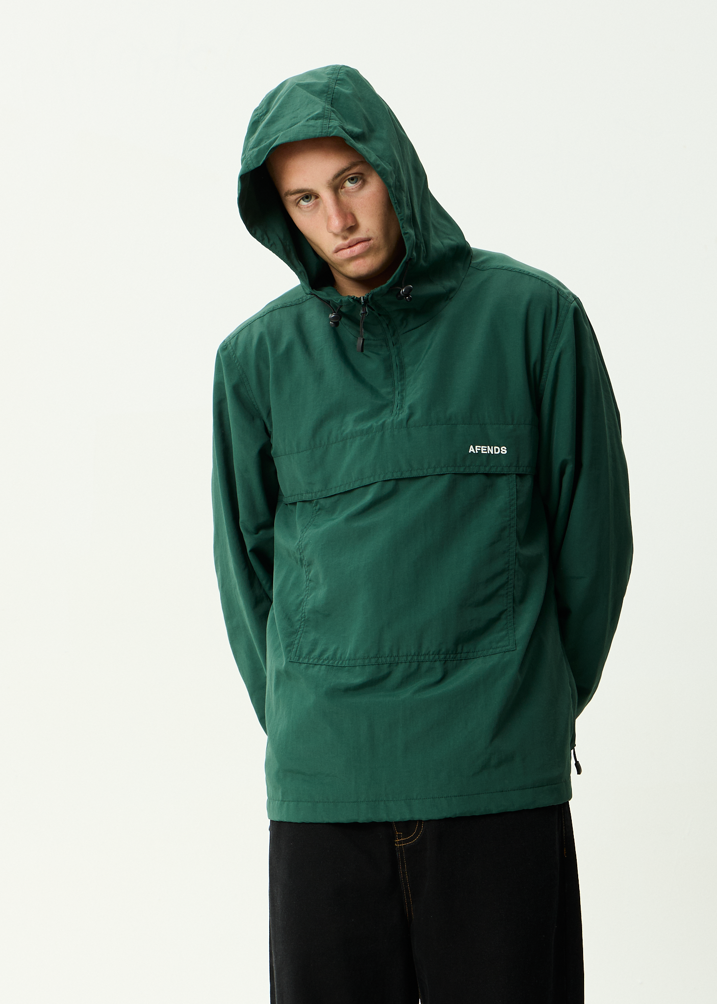 AFENDS Mens System - Water Resistant Spray Anorak Jacket - Pine