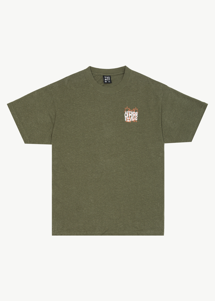 Afends Mens Vibrations - Hemp Boxy Graphic T-Shirt - Cypress 