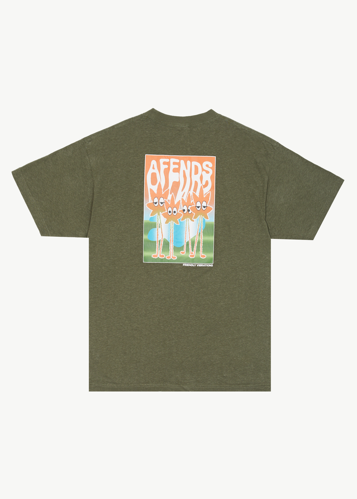 Afends Mens Vibrations - Hemp Boxy Graphic T-Shirt - Cypress 