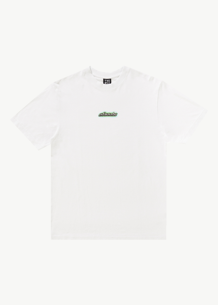 Afends Mens Heatwave - Hemp Retro Graphic Logo T-Shirt - White 