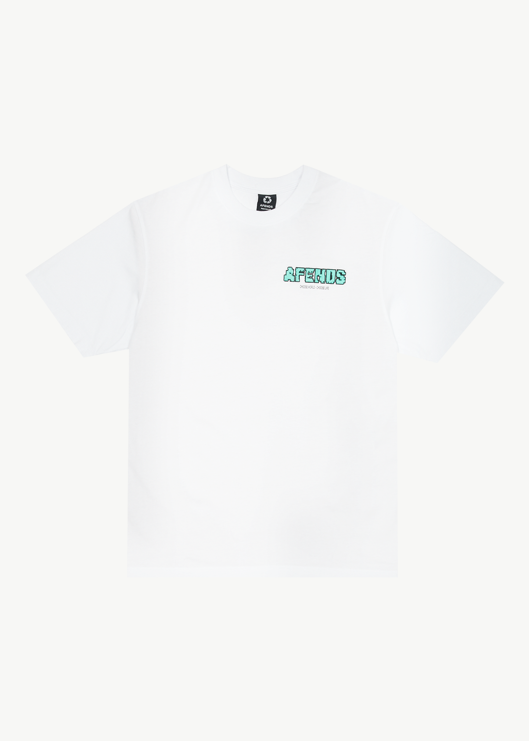 AFENDS Mens World - Retro Graphic Logo T-Shirt - White 