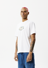 Afends Mens Bloom - Recycled Retro Graphic Logo T-Shirt - White - Afends mens bloom   recycled retro graphic logo t shirt   white 