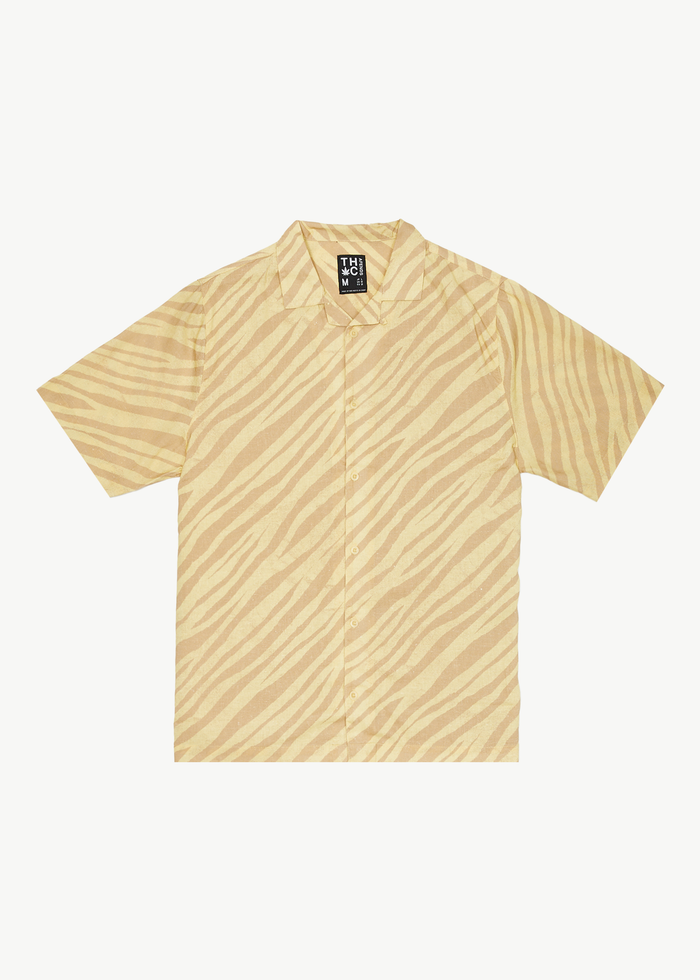 AFENDS Mens Atmosphere - Cuban Short Sleeve Shirt - Butter Stripe 