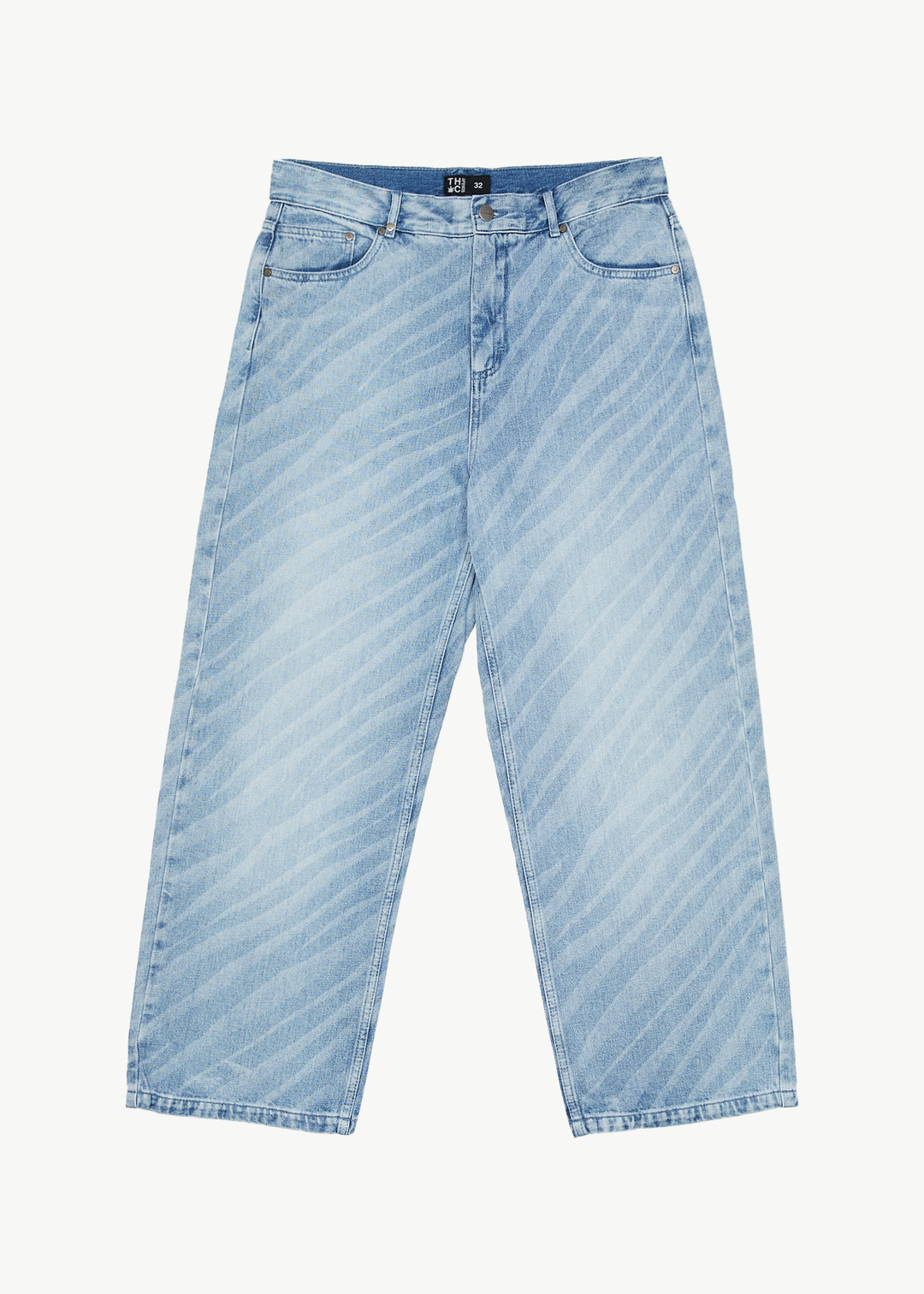 AFENDS Mens Pablo Atmosphere - Denim Baggy Jeans - Worn Blue 