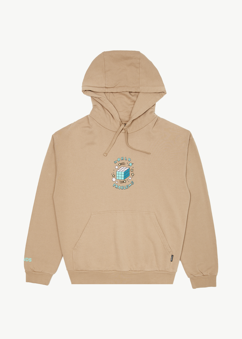 Afends Mens World Problems - Recycled Hoodie - Tan
