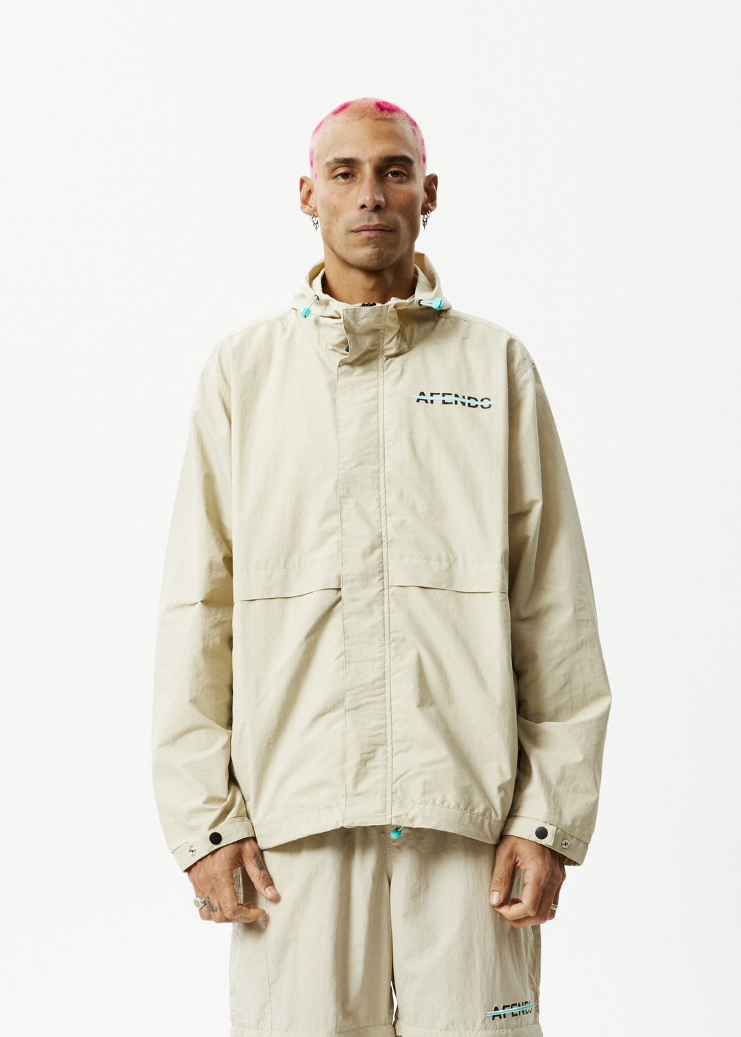 AFENDS Mens Antimatter - Spray Jacket - Cement 